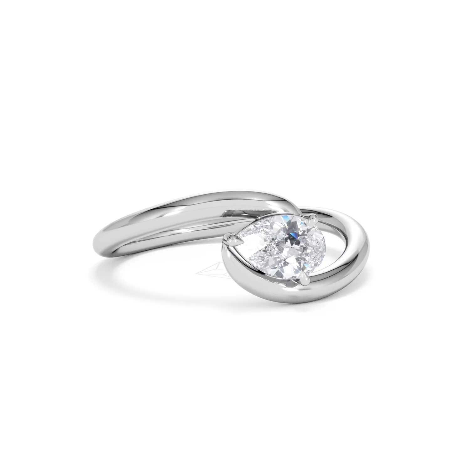 Affinity 0.50ct Pear Cut Lab Diamond Solitaire Engagement Ring in Platinum - Image 13