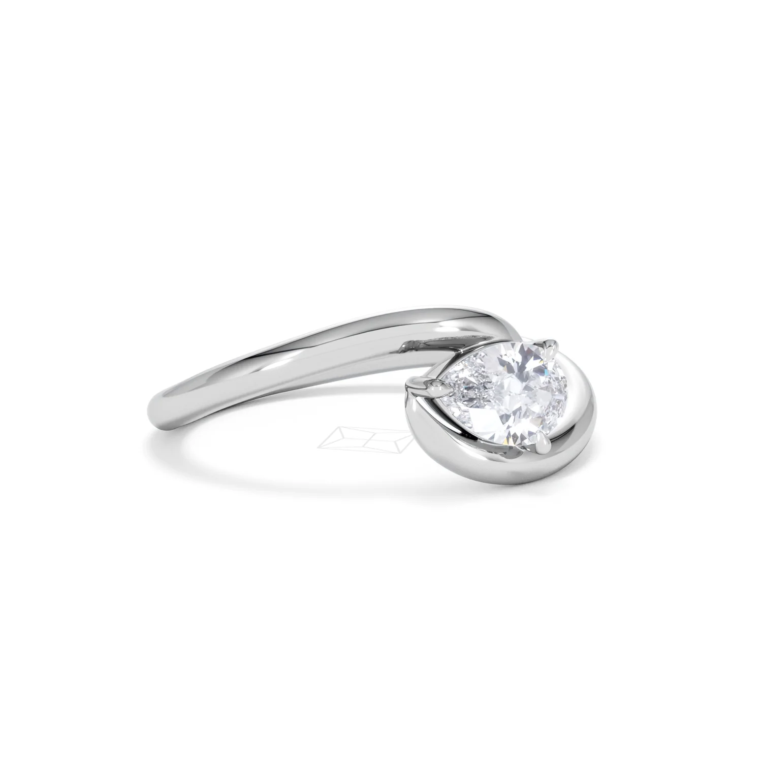 Affinity 0.50ct Pear Cut Lab Diamond Solitaire Engagement Ring in Platinum - Image 16