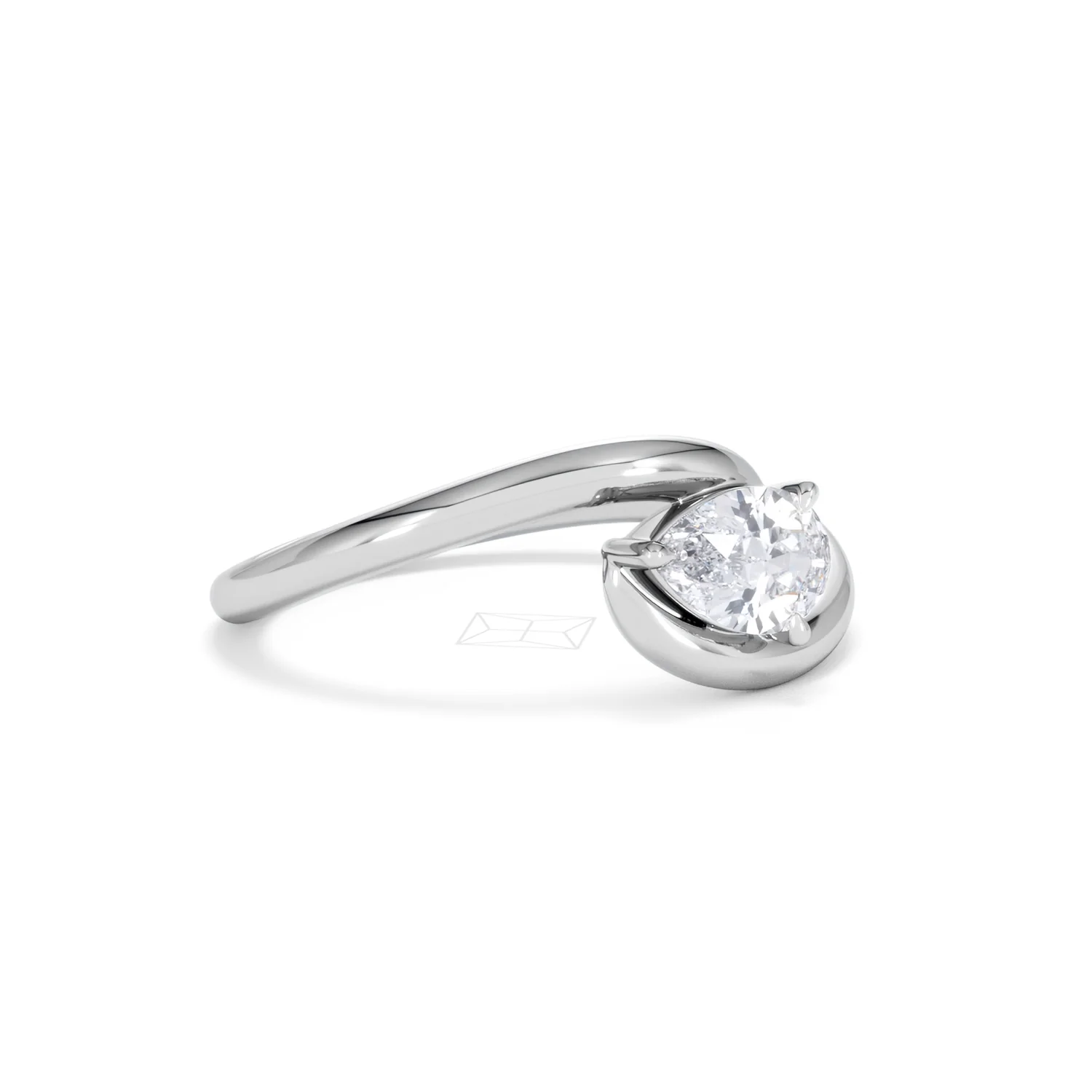 Affinity 0.50ct Pear Cut Lab Diamond Solitaire Engagement Ring in Platinum - Image 17