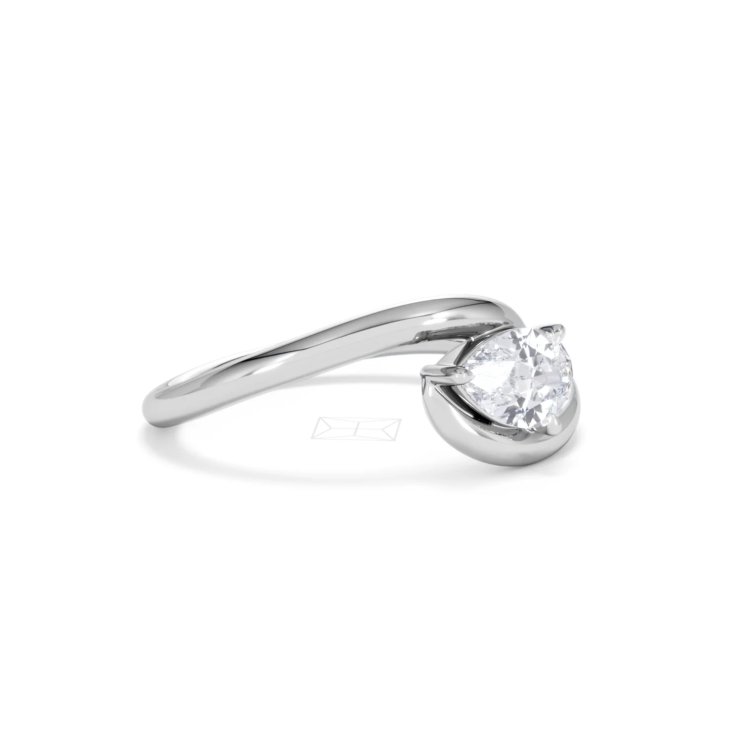 Affinity 0.50ct Pear Cut Lab Diamond Solitaire Engagement Ring in Platinum - Image 18