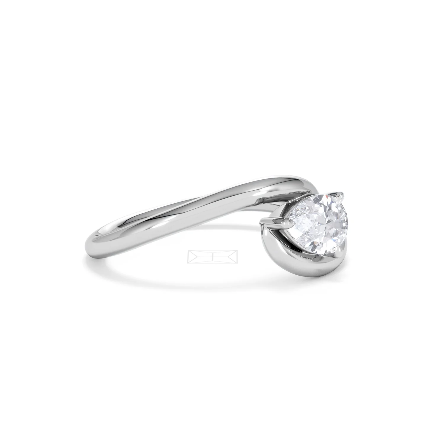 Affinity 0.50ct Pear Cut Lab Diamond Solitaire Engagement Ring in Platinum - Image 19