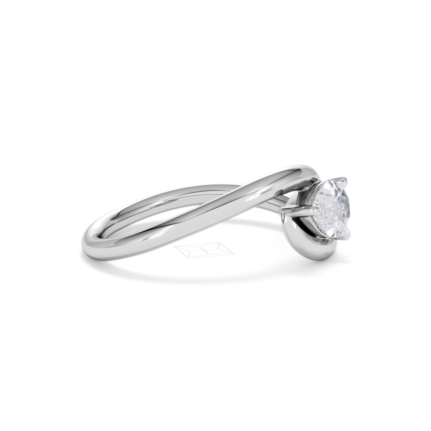 Affinity 0.50ct Pear Cut Lab Diamond Solitaire Engagement Ring in Platinum - Image 23