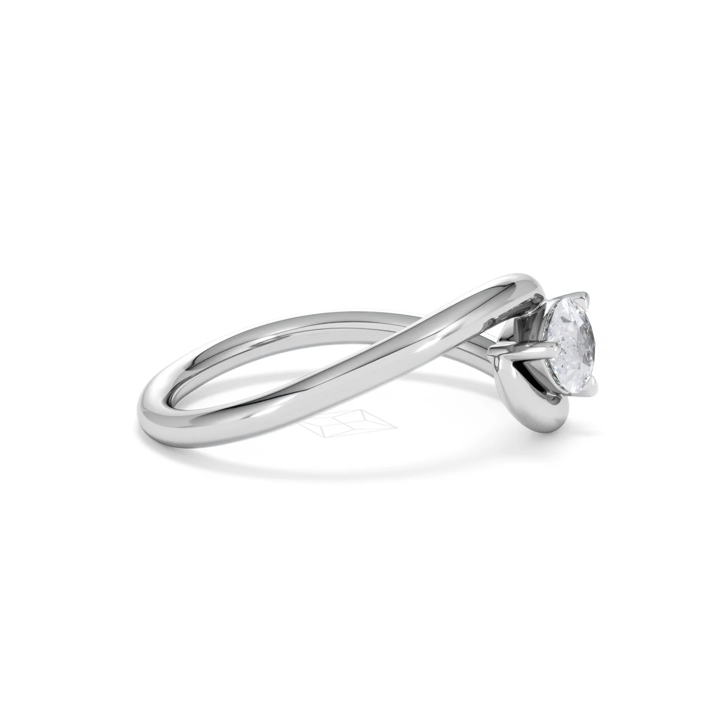 Affinity 0.50ct Pear Cut Lab Diamond Solitaire Engagement Ring in Platinum - Image 25