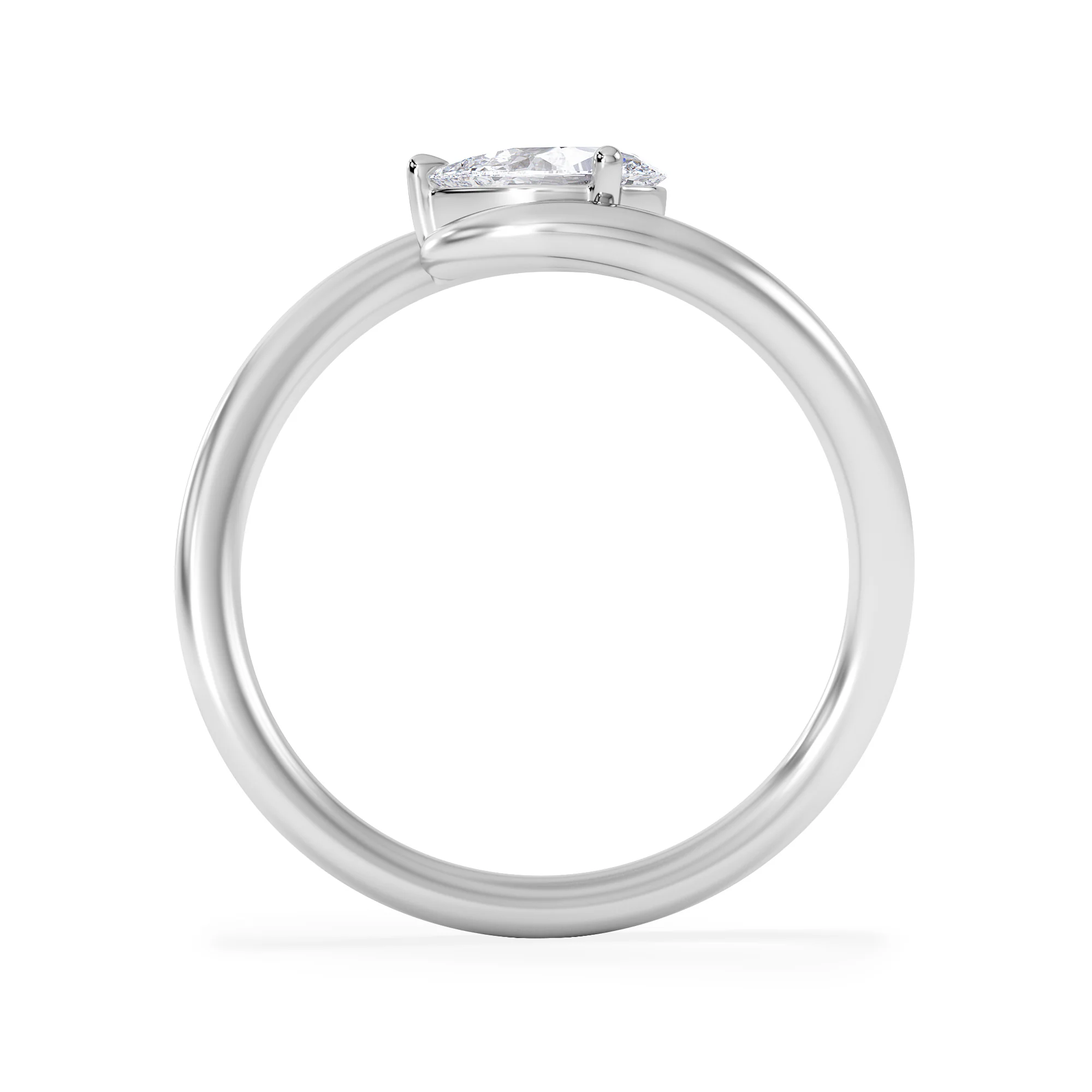 Affinity 0.50ct Pear Cut Lab Diamond Solitaire Engagement Ring in Platinum - Image 3