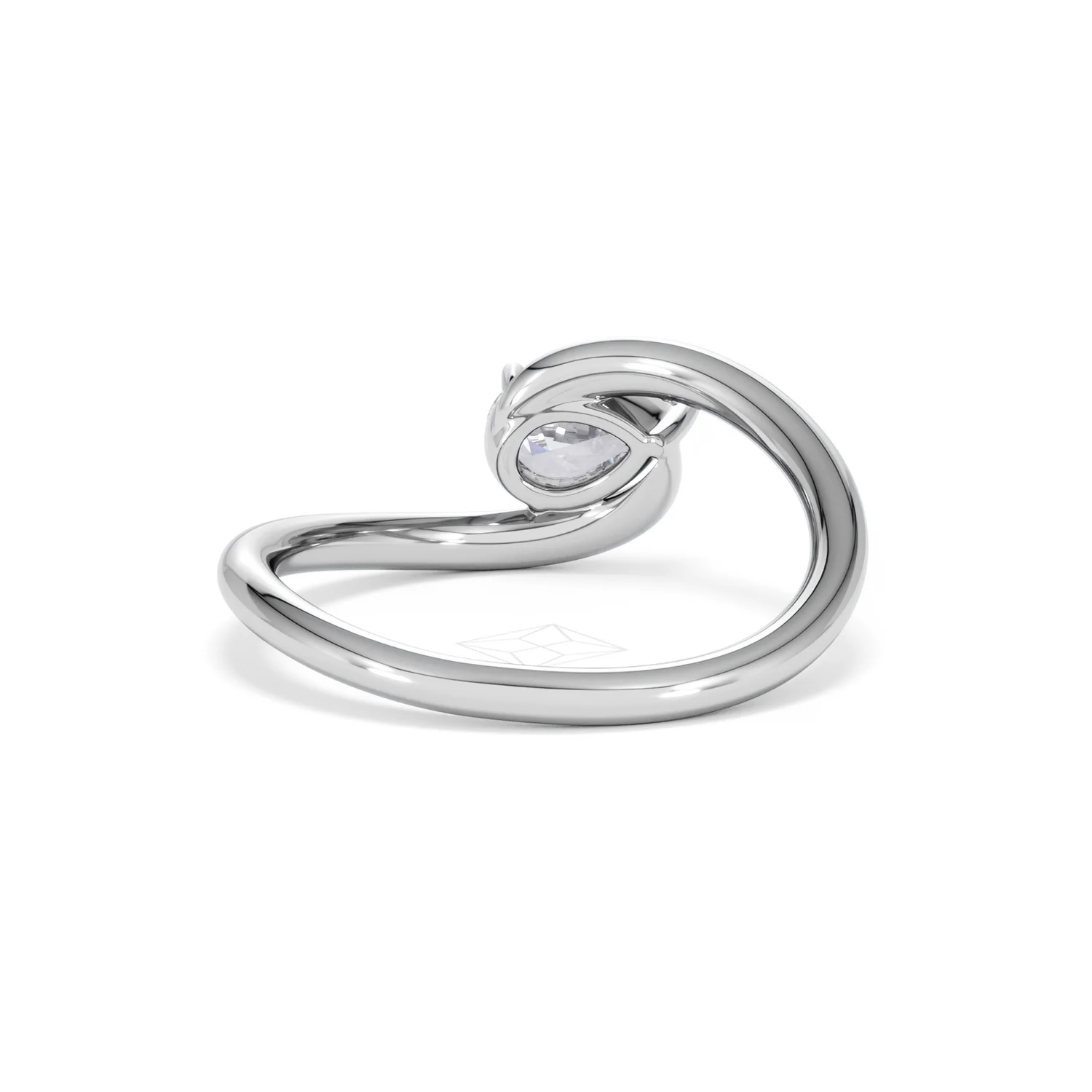 Affinity 0.50ct Pear Cut Lab Diamond Solitaire Engagement Ring in Platinum - Image 47