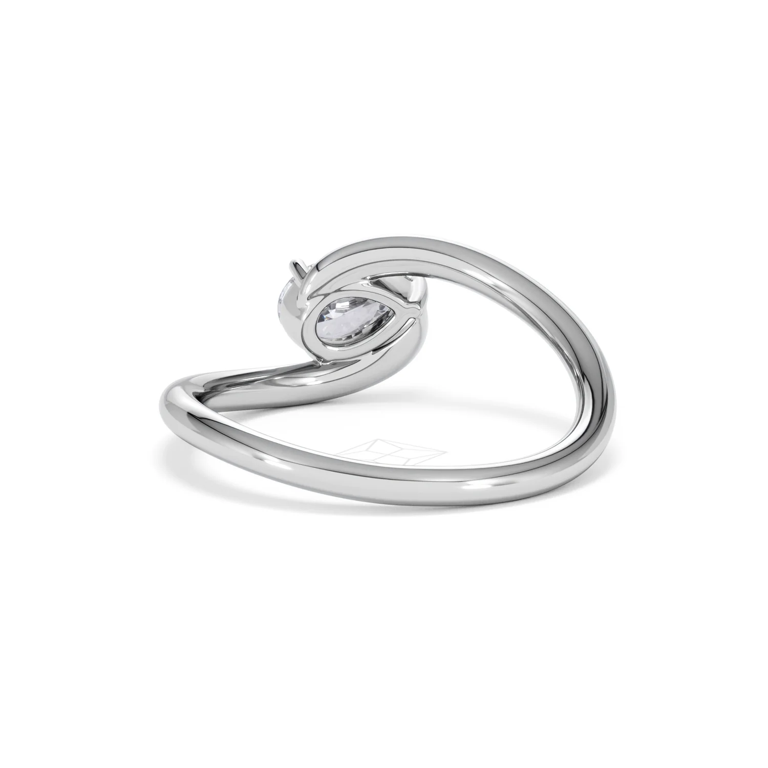 Affinity 0.50ct Pear Cut Lab Diamond Solitaire Engagement Ring in Platinum - Image 51