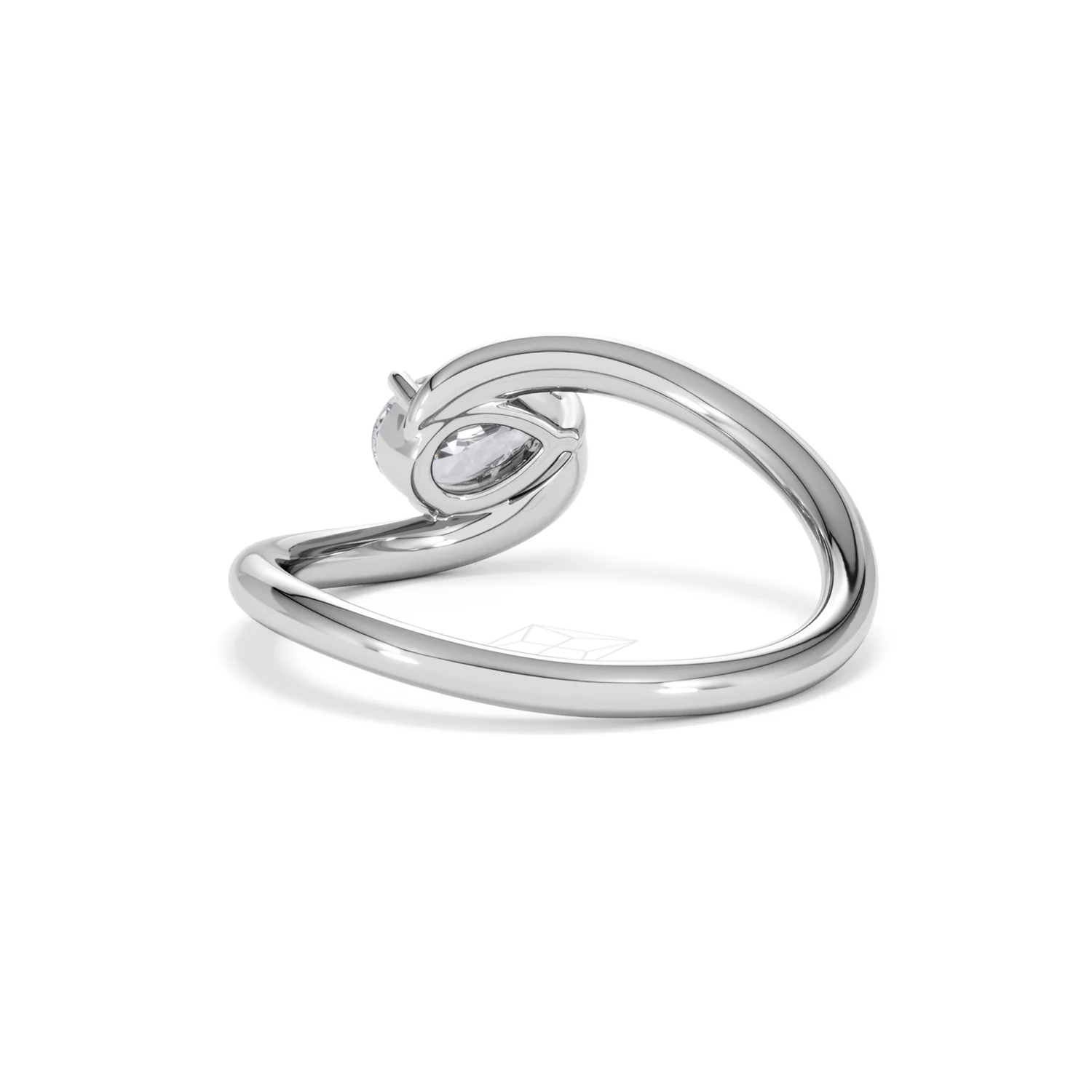 Affinity 0.50ct Pear Cut Lab Diamond Solitaire Engagement Ring in Platinum - Image 52