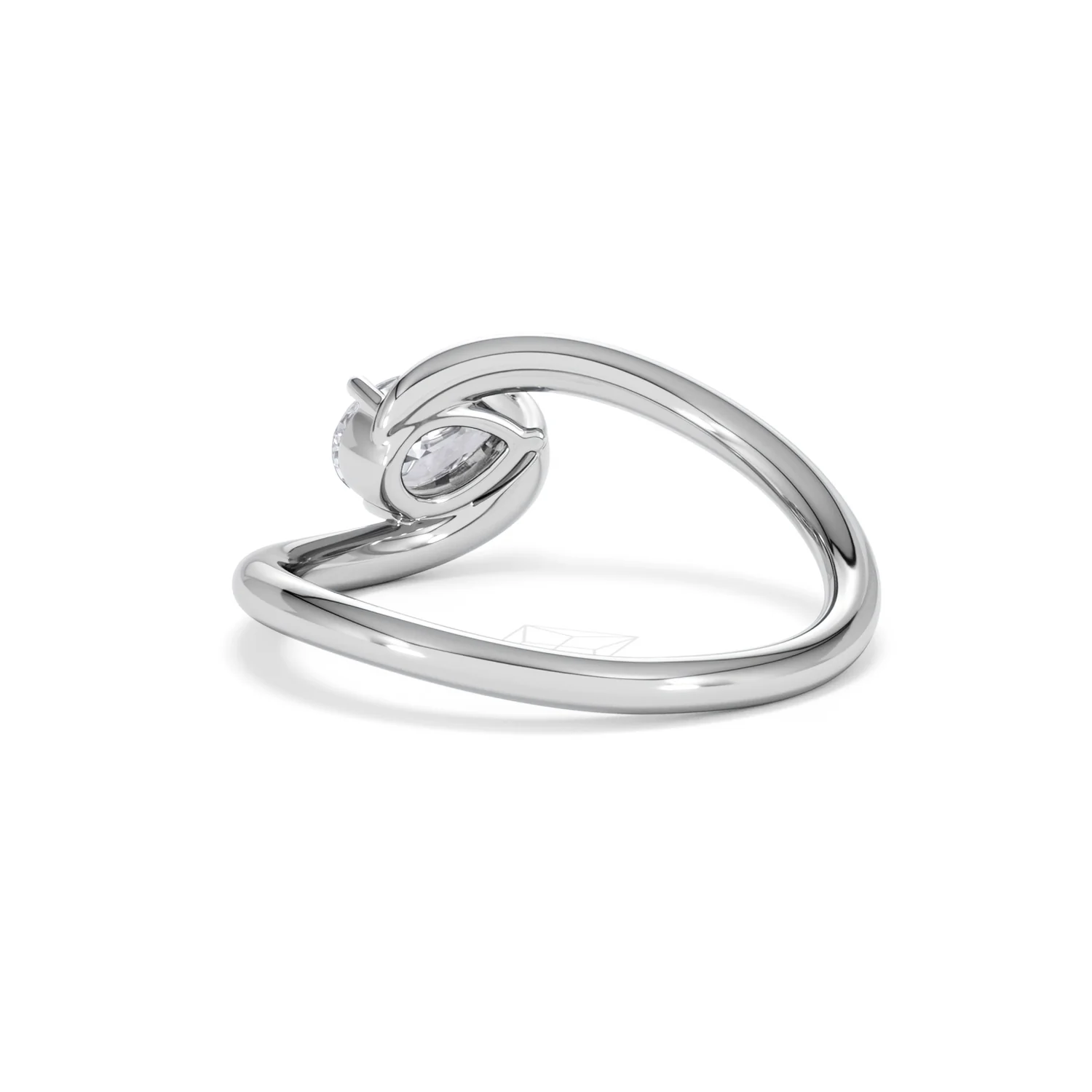 Affinity 0.50ct Pear Cut Lab Diamond Solitaire Engagement Ring in Platinum - Image 54