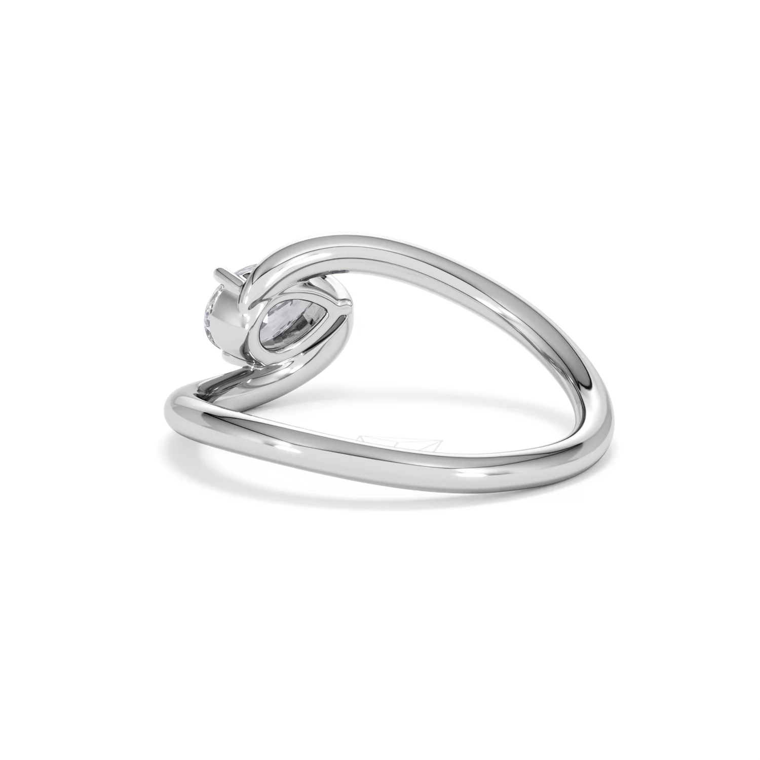 Affinity 0.50ct Pear Cut Lab Diamond Solitaire Engagement Ring in Platinum - Image 56