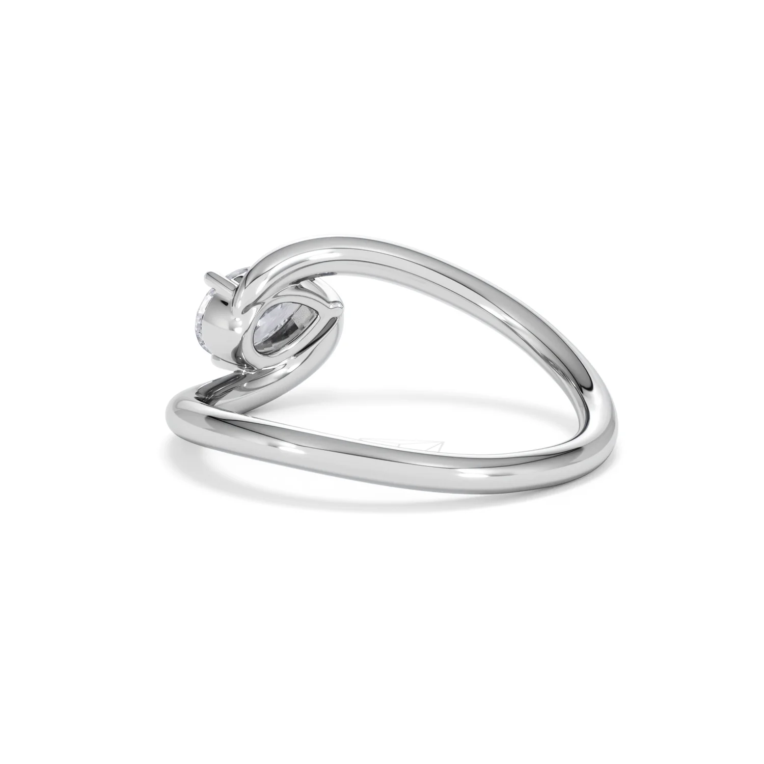 Affinity 0.50ct Pear Cut Lab Diamond Solitaire Engagement Ring in Platinum - Image 57
