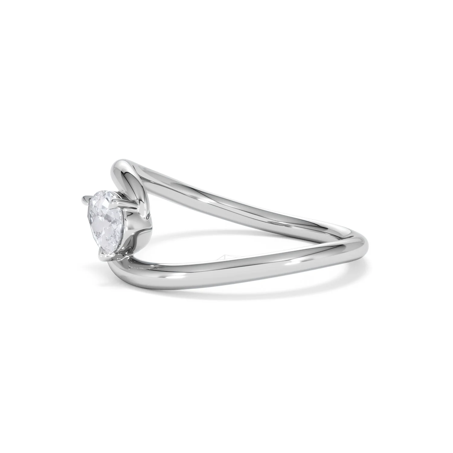 Affinity 0.50ct Pear Cut Lab Diamond Solitaire Engagement Ring in Platinum - Image 74