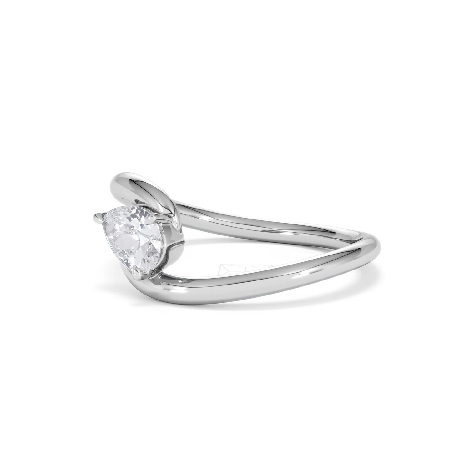 Affinity 0.50ct Pear Cut Lab Diamond Solitaire Engagement Ring in Platinum - Image 78