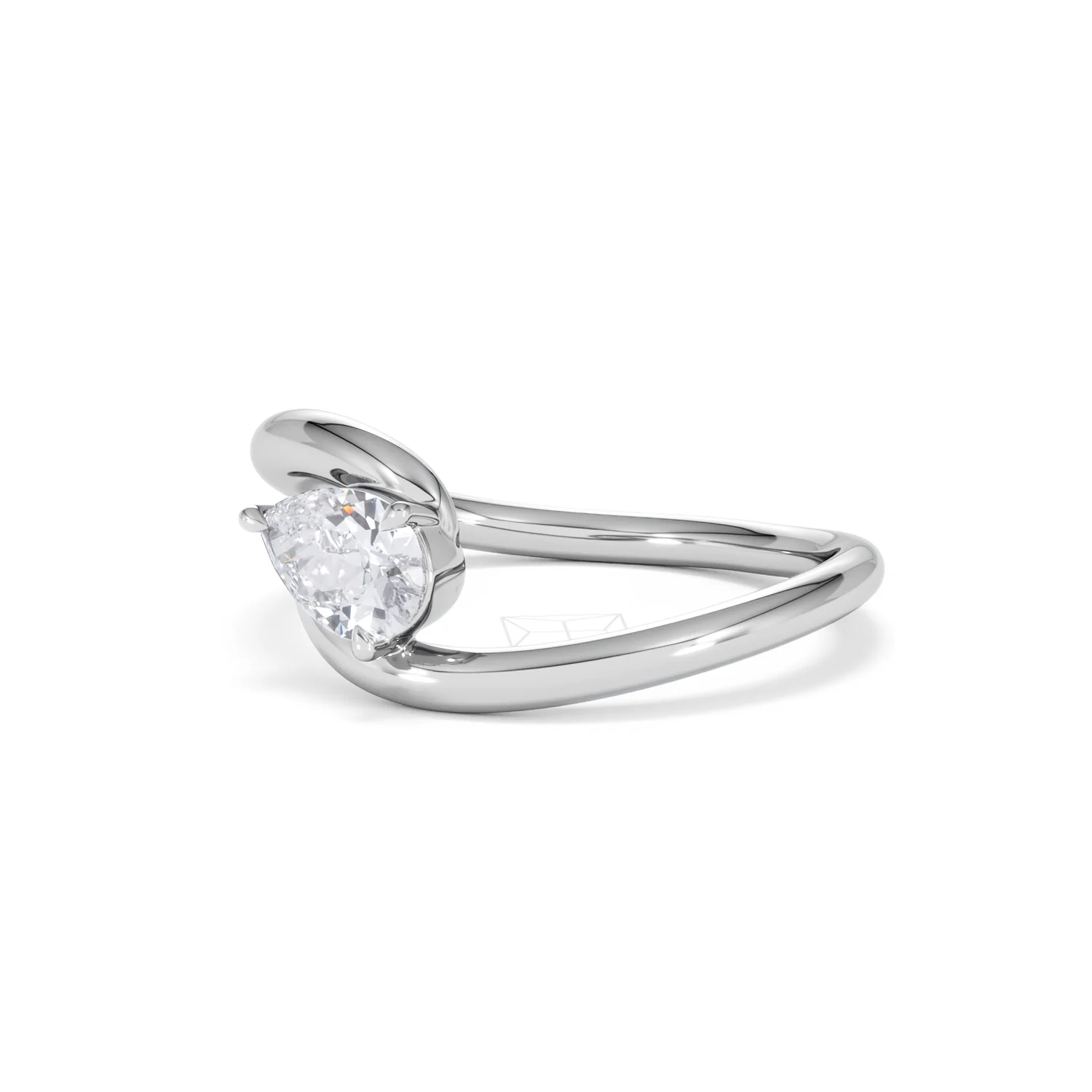 Affinity 0.50ct Pear Cut Lab Diamond Solitaire Engagement Ring in Platinum - Image 80