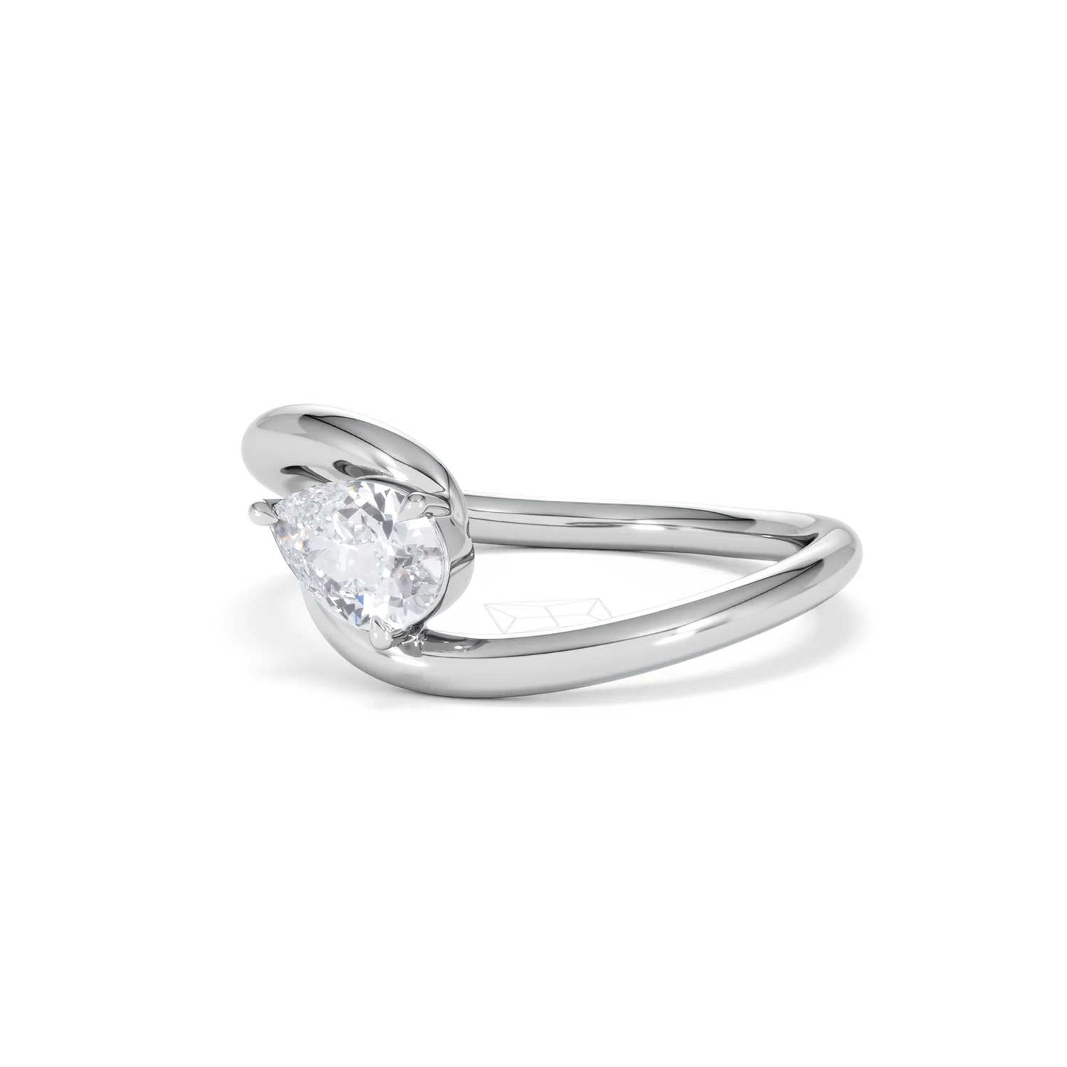 Affinity 0.50ct Pear Cut Lab Diamond Solitaire Engagement Ring in Platinum - Image 81