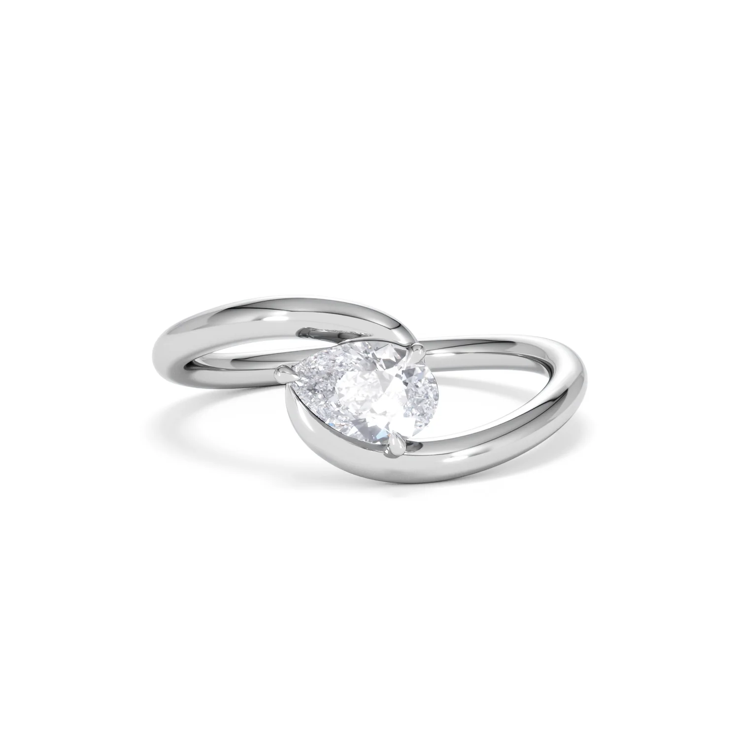 Affinity 0.50ct Pear Cut Lab Diamond Solitaire Engagement Ring in Platinum - Image 88