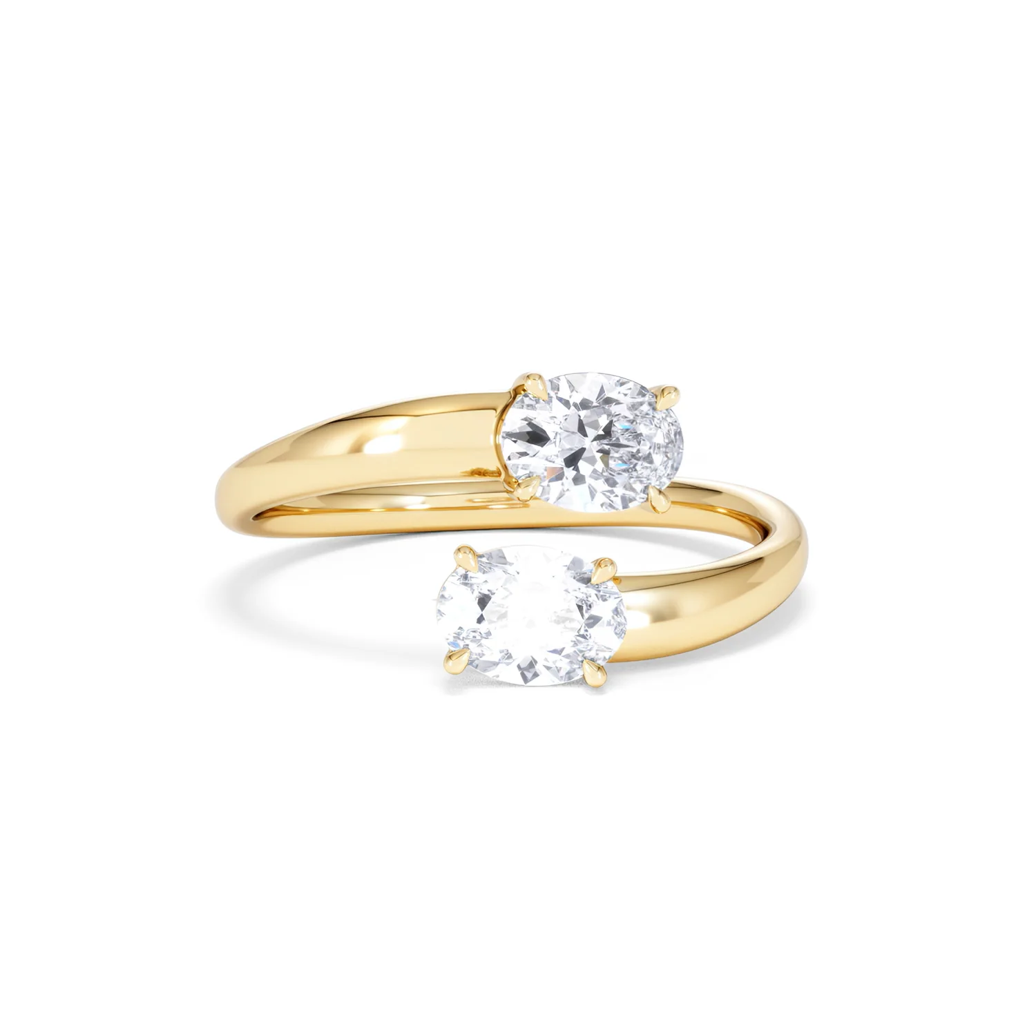 Affinity 0.80ct Oval Cut Lab Diamond 2 Stone Ring in 18K Yellow Gold - Image 11