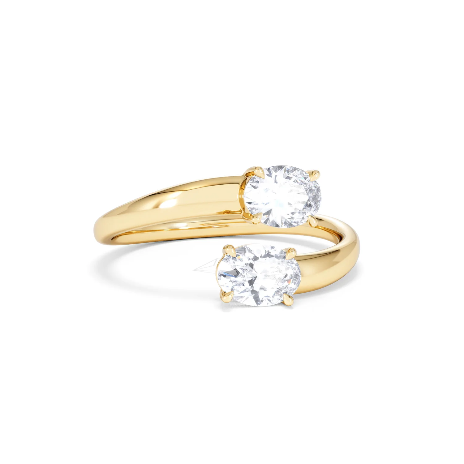 Affinity 0.80ct Oval Cut Lab Diamond 2 Stone Ring in 18K Yellow Gold - Image 13
