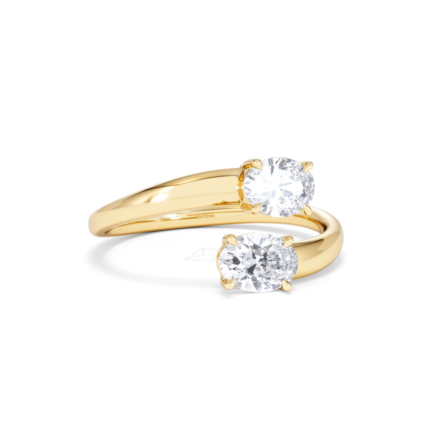 Affinity 0.80ct Oval Cut Lab Diamond 2 Stone Ring in 18K Yellow Gold - Image 14