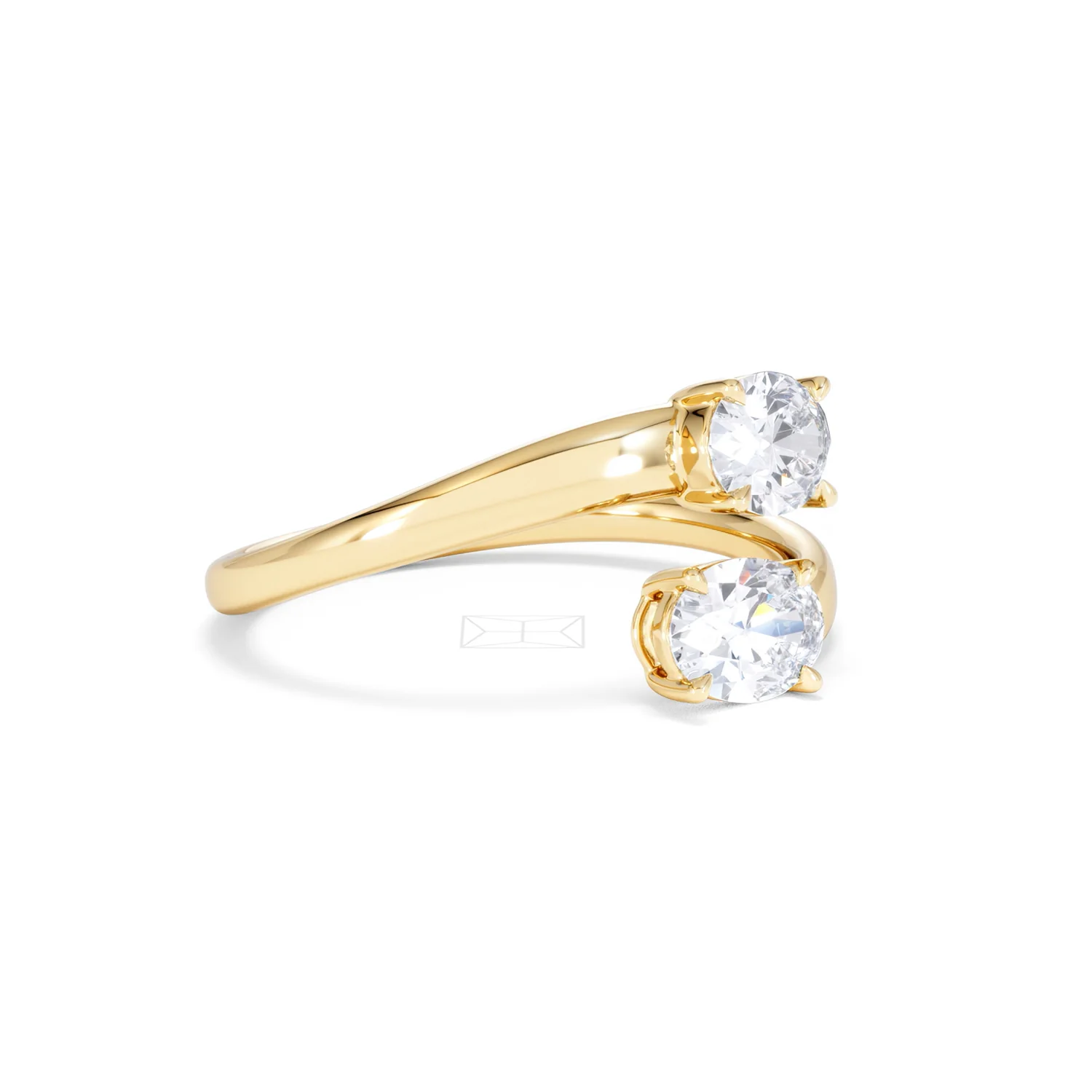Affinity 0.80ct Oval Cut Lab Diamond 2 Stone Ring in 18K Yellow Gold - Image 19