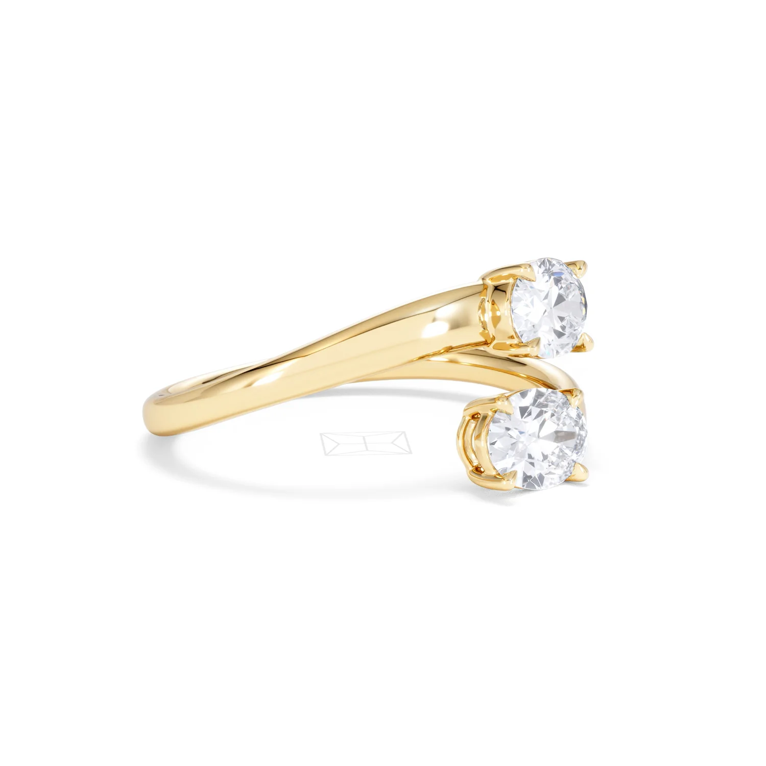 Affinity 0.80ct Oval Cut Lab Diamond 2 Stone Ring in 18K Yellow Gold - Image 20