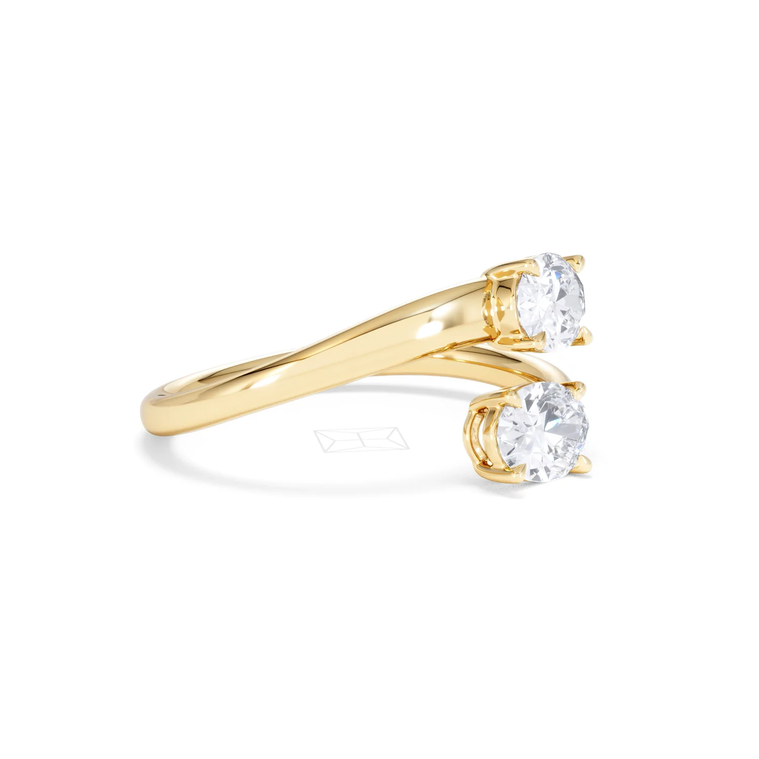 Affinity 0.80ct Oval Cut Lab Diamond 2 Stone Ring in 18K Yellow Gold - Image 21