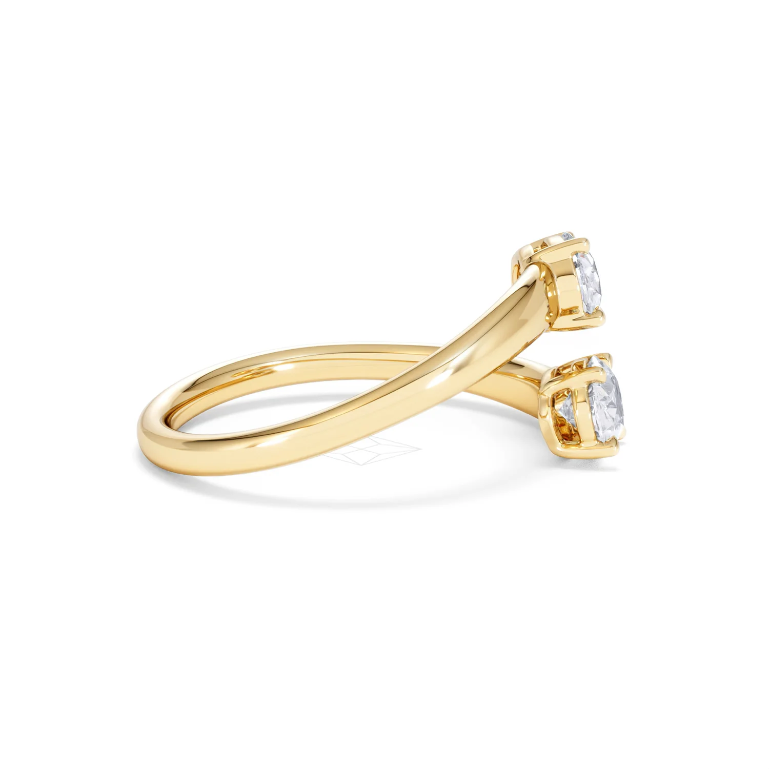 Affinity 0.80ct Oval Cut Lab Diamond 2 Stone Ring in 18K Yellow Gold - Image 29