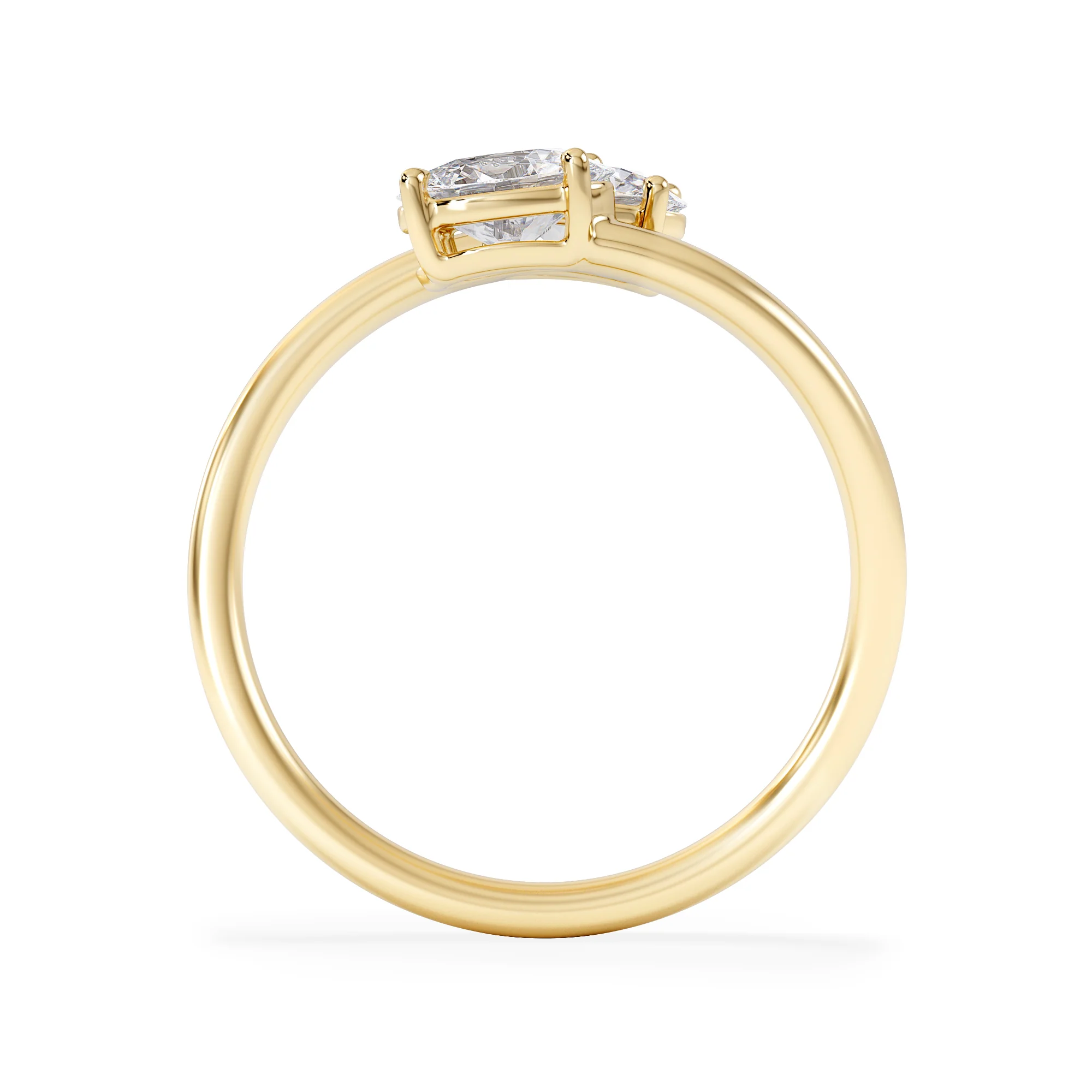 Affinity 0.80ct Oval Cut Lab Diamond 2 Stone Ring in 18K Yellow Gold - Image 3