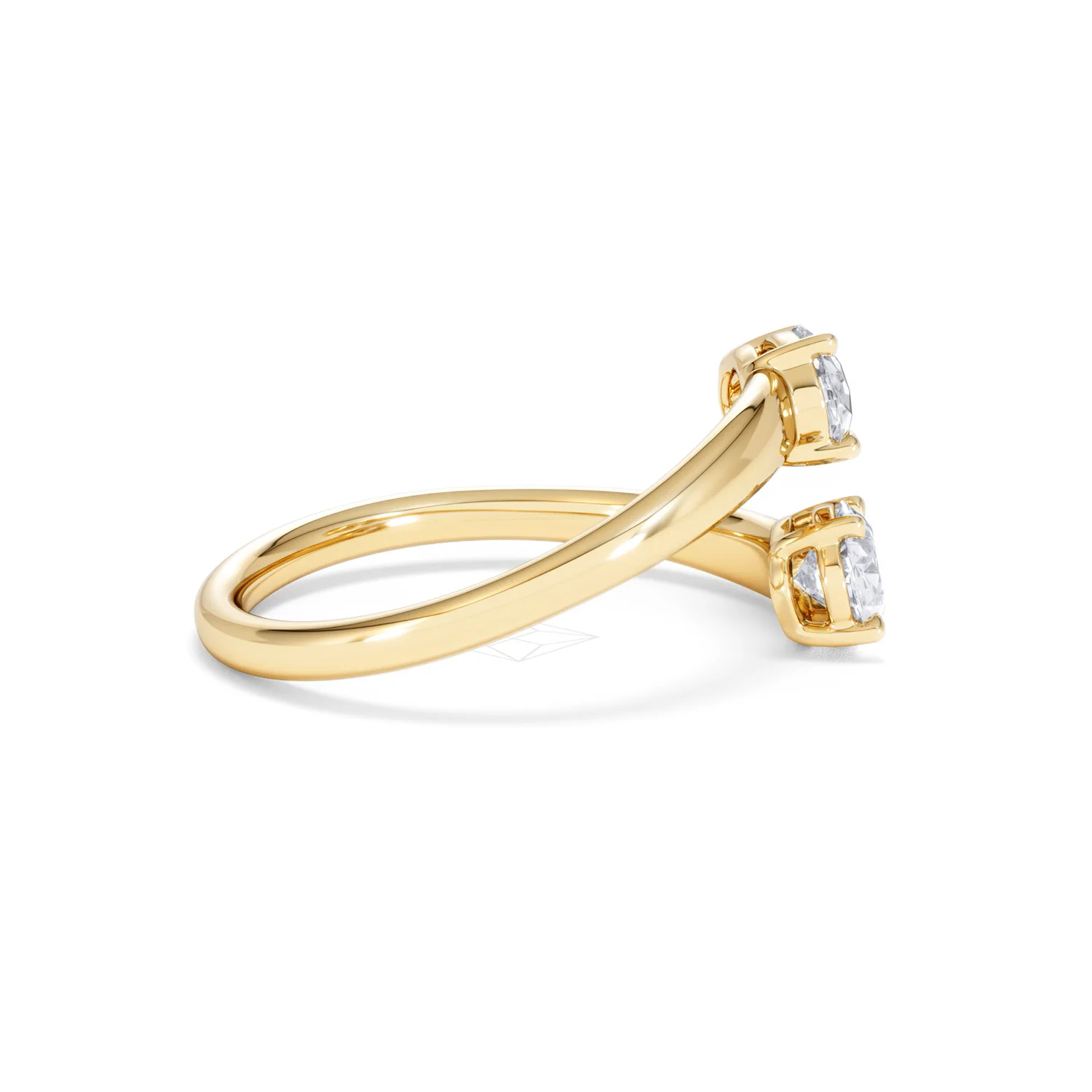 Affinity 0.80ct Oval Cut Lab Diamond 2 Stone Ring in 18K Yellow Gold - Image 30
