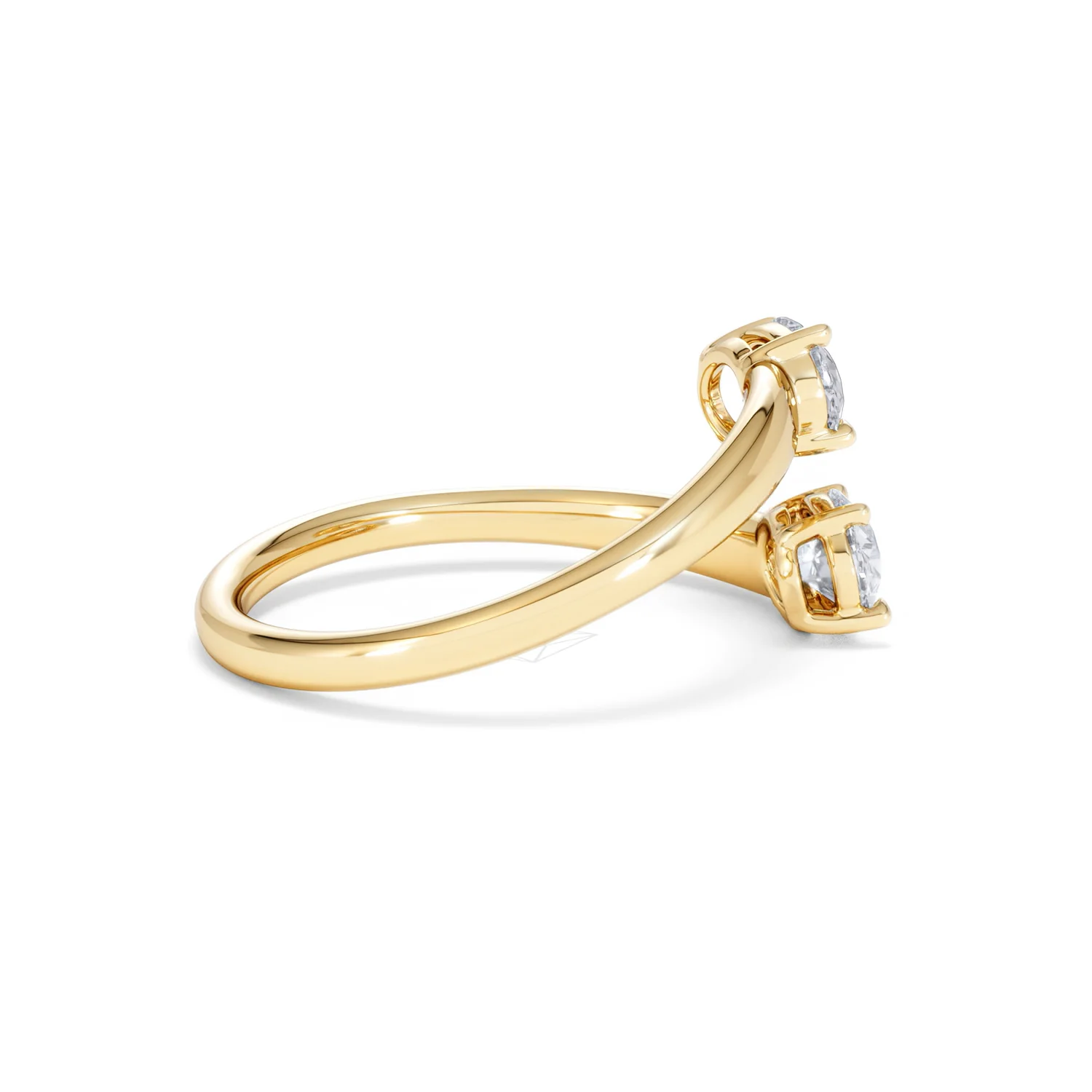 Affinity 0.80ct Oval Cut Lab Diamond 2 Stone Ring in 18K Yellow Gold - Image 32