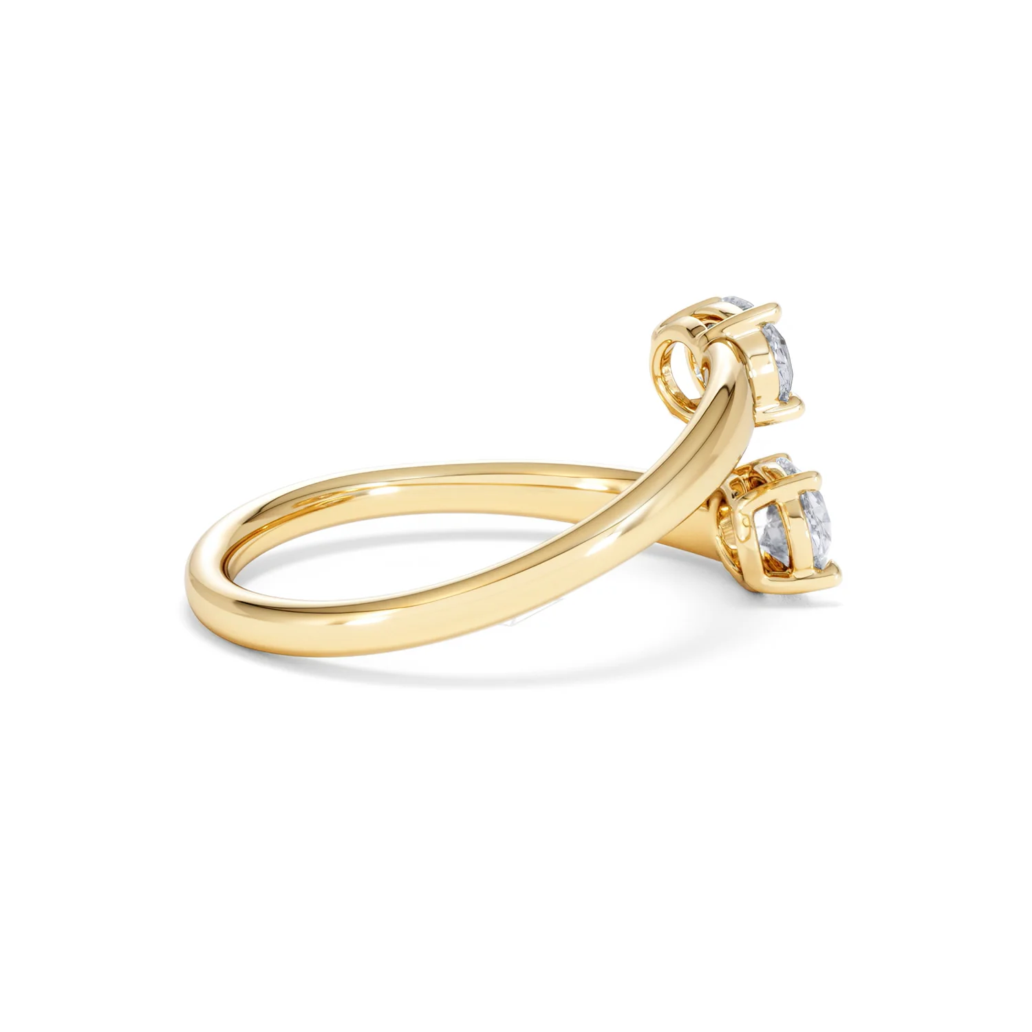 Affinity 0.80ct Oval Cut Lab Diamond 2 Stone Ring in 18K Yellow Gold - Image 33