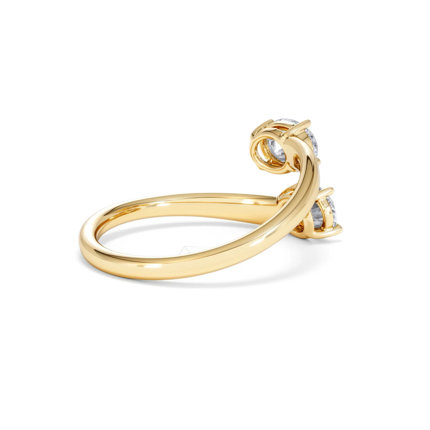 Affinity 0.80ct Oval Cut Lab Diamond 2 Stone Ring in 18K Yellow Gold - Image 37