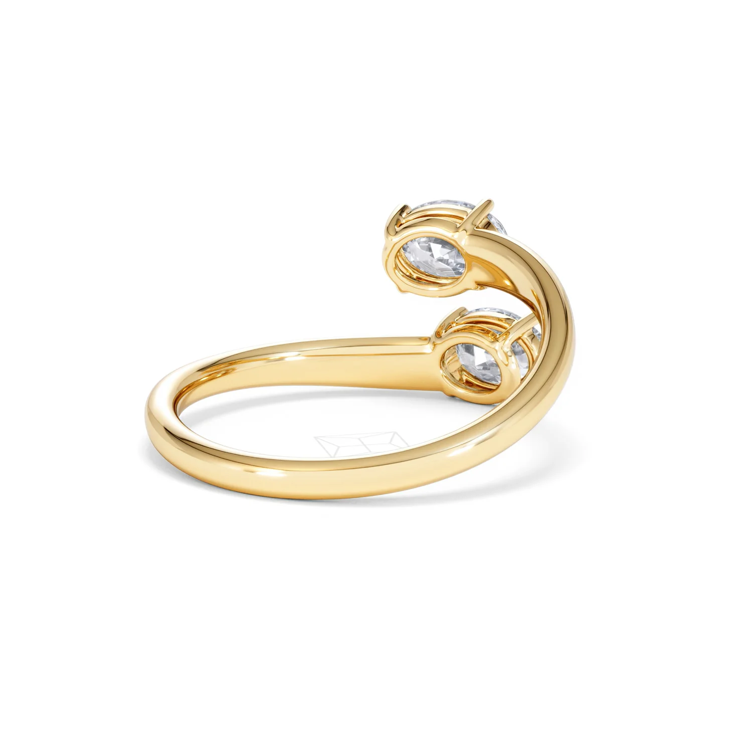 Affinity 0.80ct Oval Cut Lab Diamond 2 Stone Ring in 18K Yellow Gold - Image 42