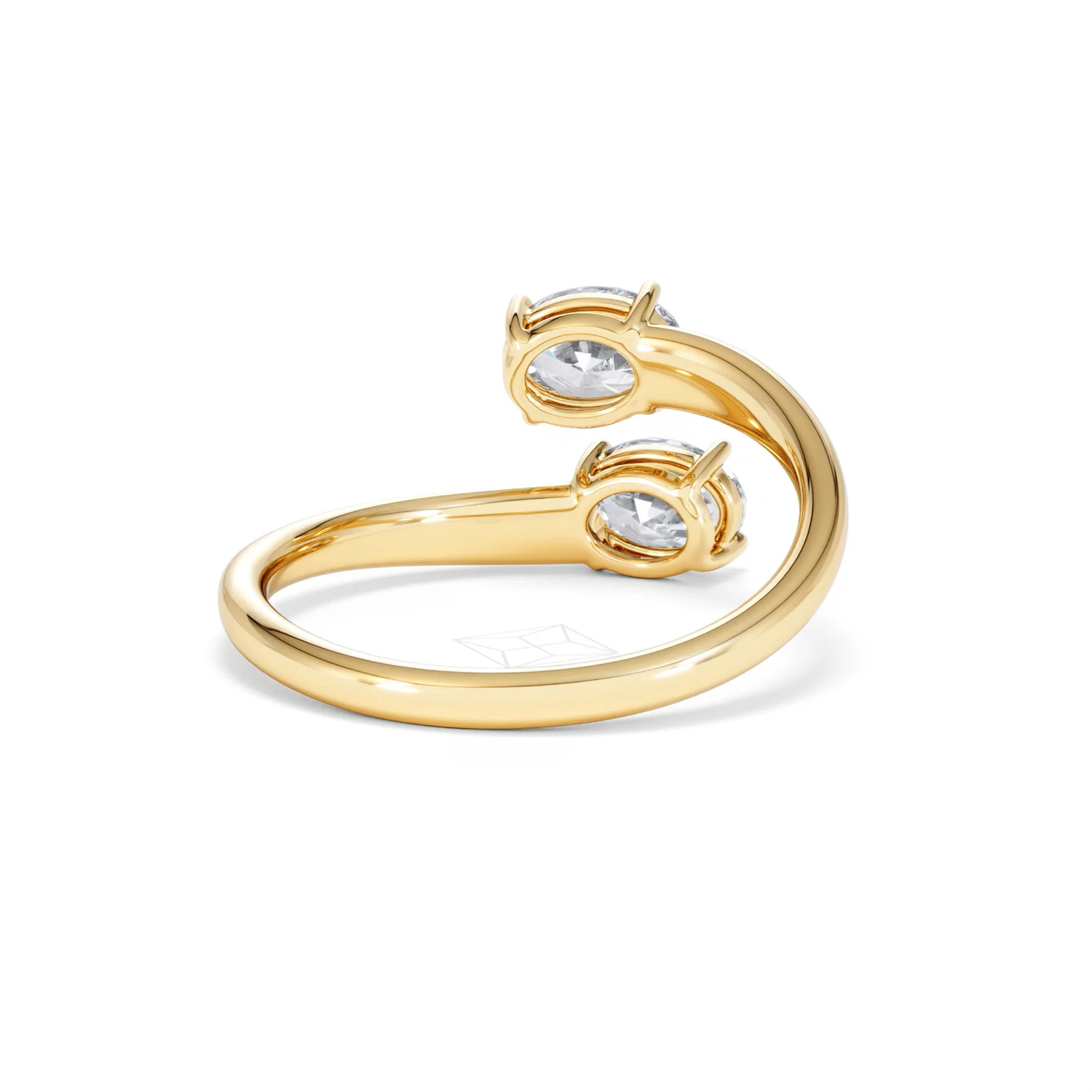 Affinity 0.80ct Oval Cut Lab Diamond 2 Stone Ring in 18K Yellow Gold - Image 45