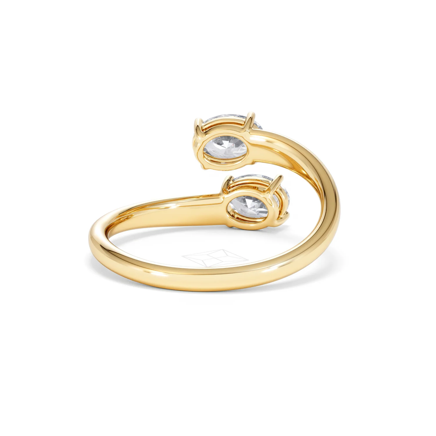 Affinity 0.80ct Oval Cut Lab Diamond 2 Stone Ring in 18K Yellow Gold - Image 46