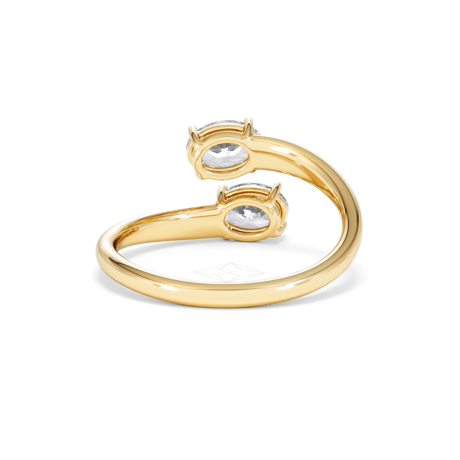 Affinity 0.80ct Oval Cut Lab Diamond 2 Stone Ring in 18K Yellow Gold - Image 48