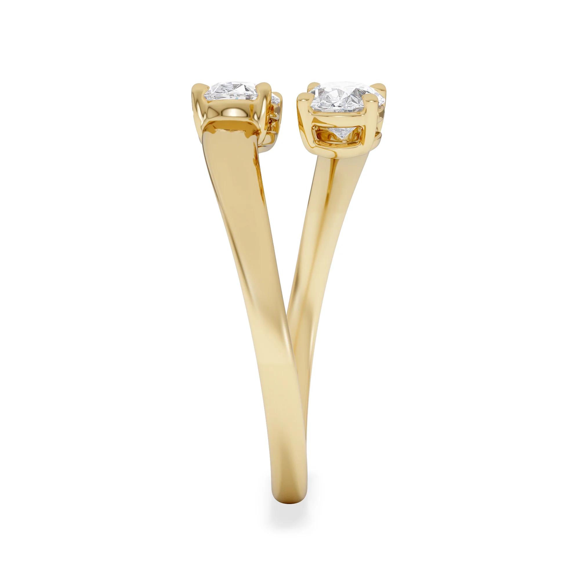 Affinity 0.80ct Oval Cut Lab Diamond 2 Stone Ring in 18K Yellow Gold - Image 5