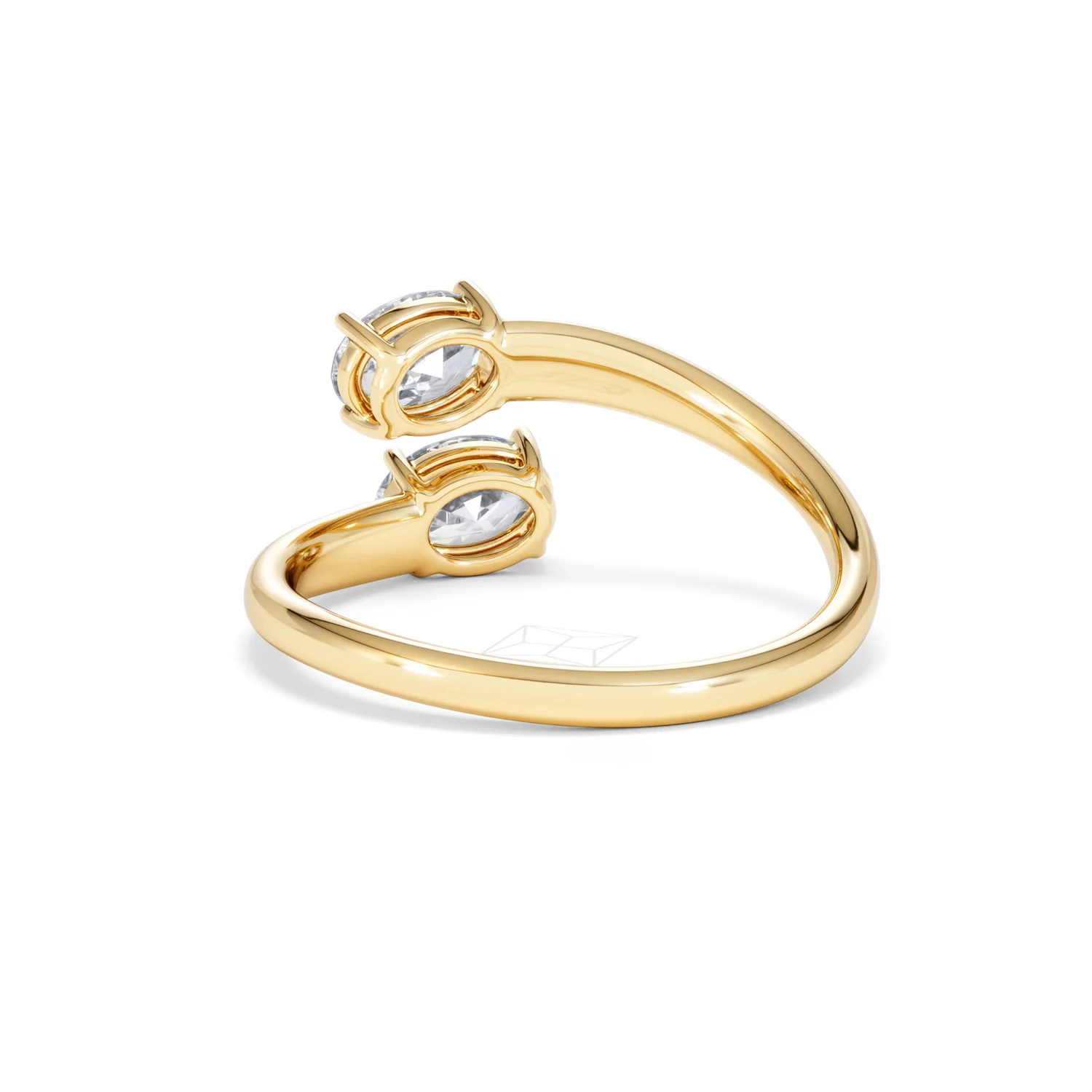 Affinity 0.80ct Oval Cut Lab Diamond 2 Stone Ring in 18K Yellow Gold - Image 54