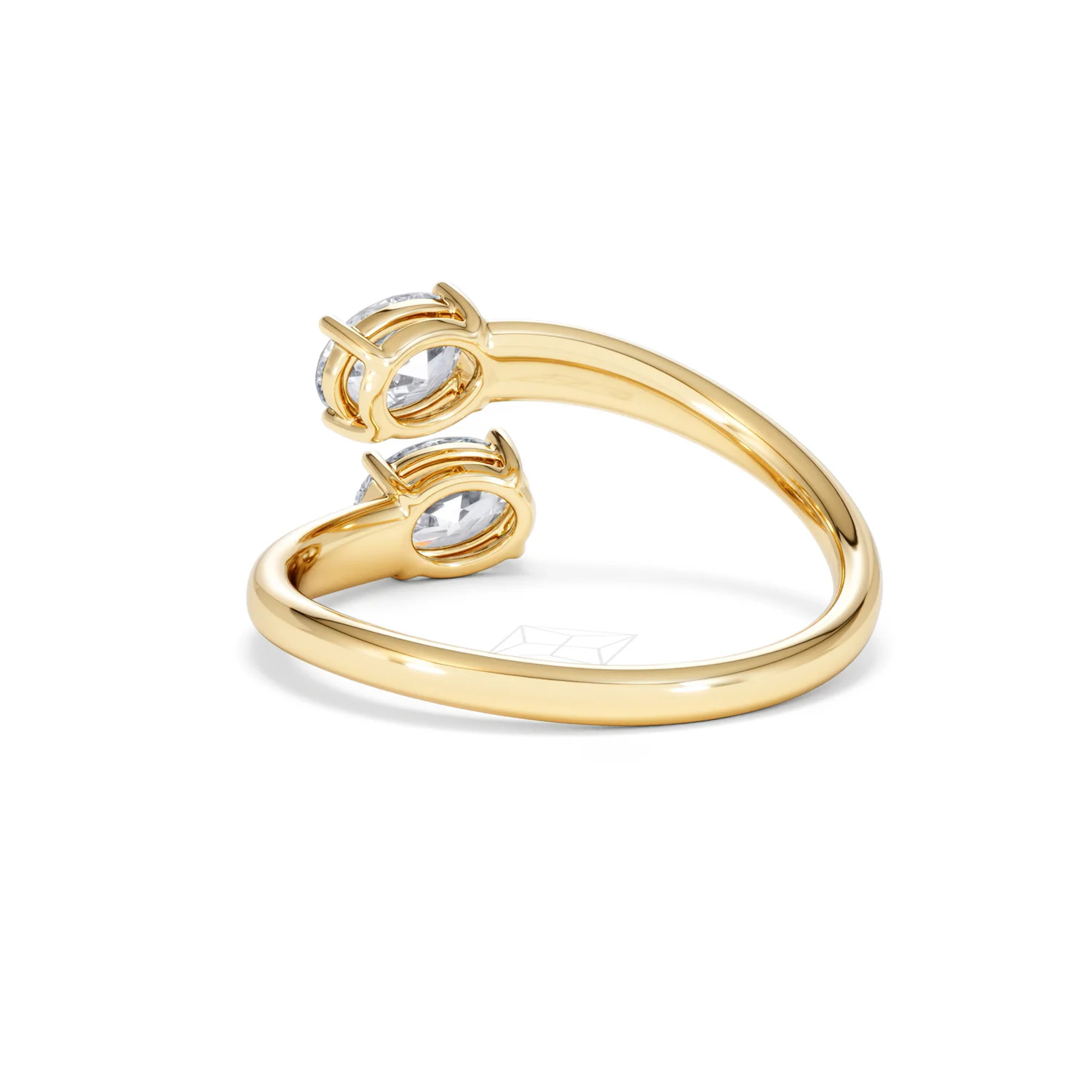 Affinity 0.80ct Oval Cut Lab Diamond 2 Stone Ring in 18K Yellow Gold - Image 55