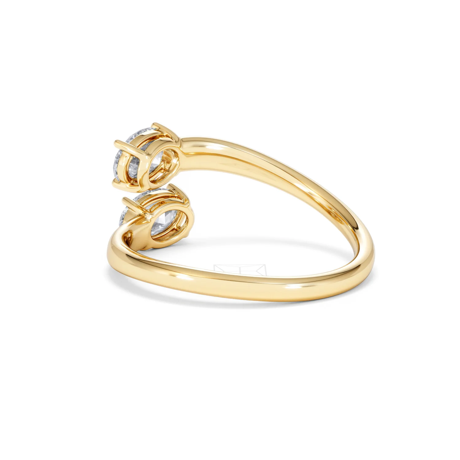 Affinity 0.80ct Oval Cut Lab Diamond 2 Stone Ring in 18K Yellow Gold - Image 59