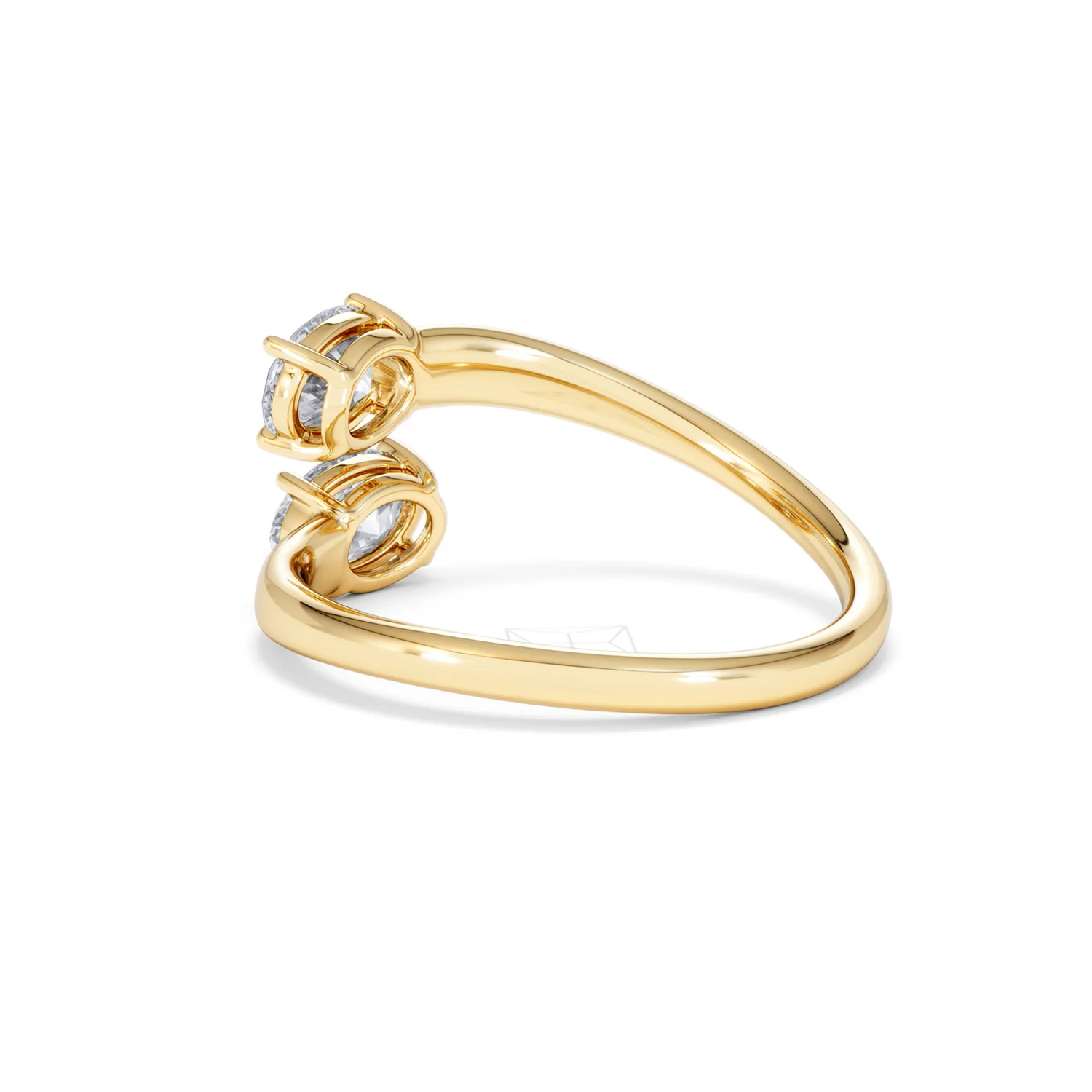 Affinity 0.80ct Oval Cut Lab Diamond 2 Stone Ring in 18K Yellow Gold - Image 60