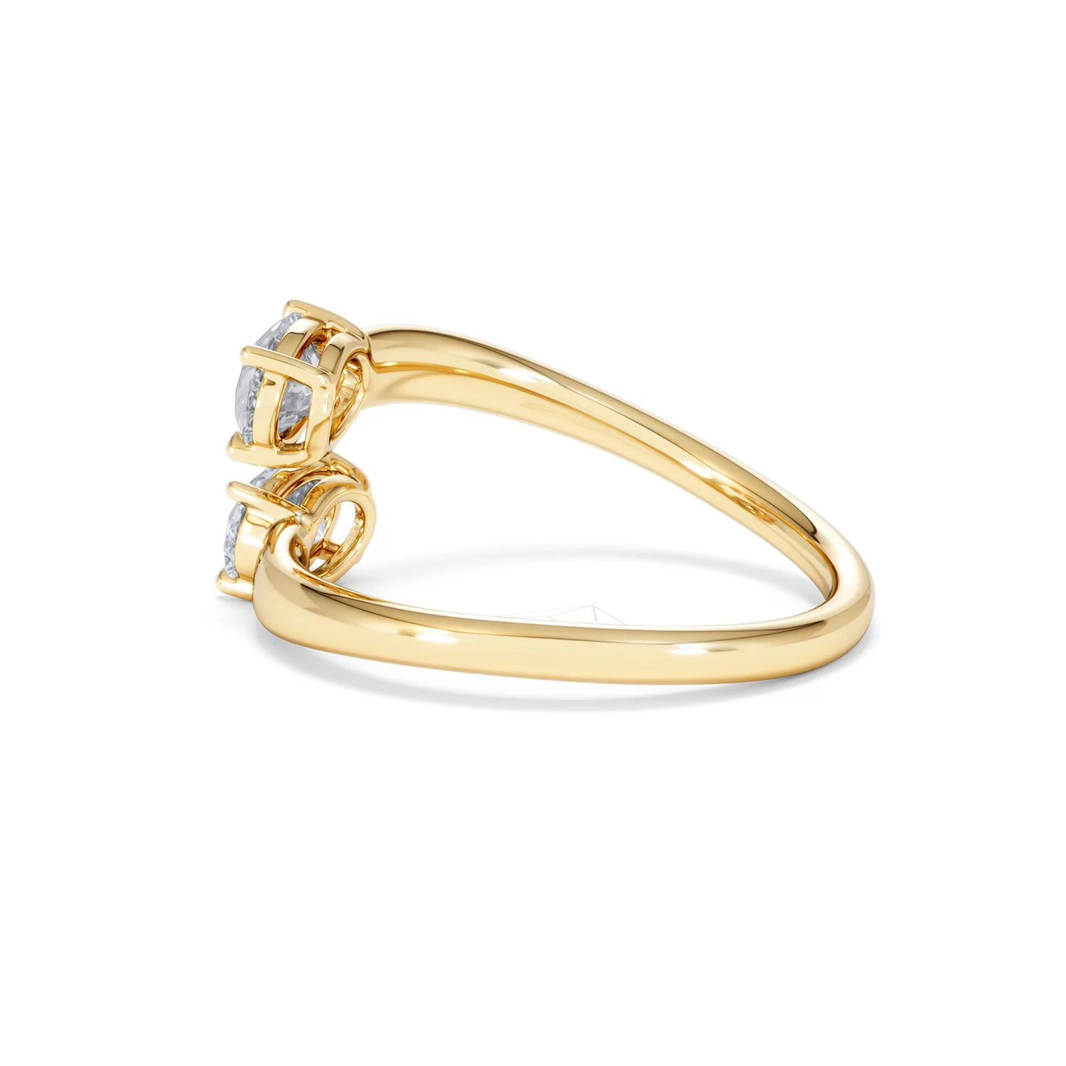 Affinity 0.80ct Oval Cut Lab Diamond 2 Stone Ring in 18K Yellow Gold - Image 64