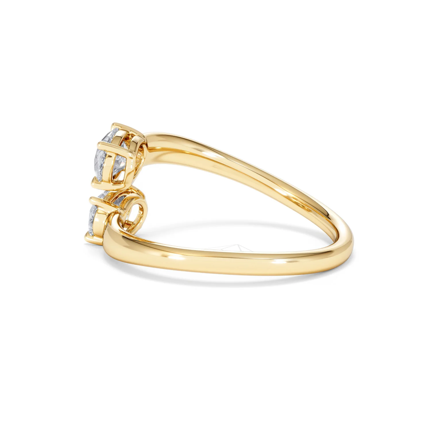 Affinity 0.80ct Oval Cut Lab Diamond 2 Stone Ring in 18K Yellow Gold - Image 65