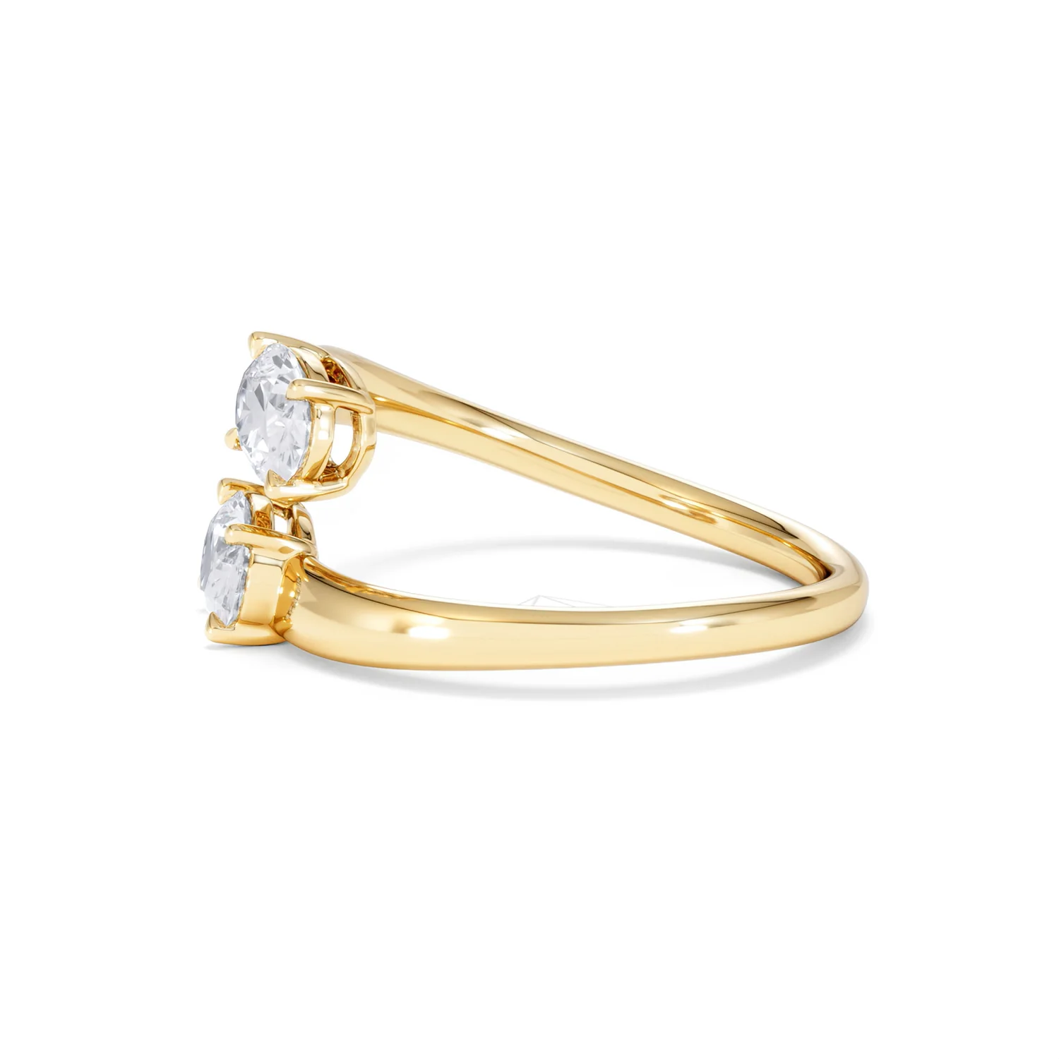 Affinity 0.80ct Oval Cut Lab Diamond 2 Stone Ring in 18K Yellow Gold - Image 72