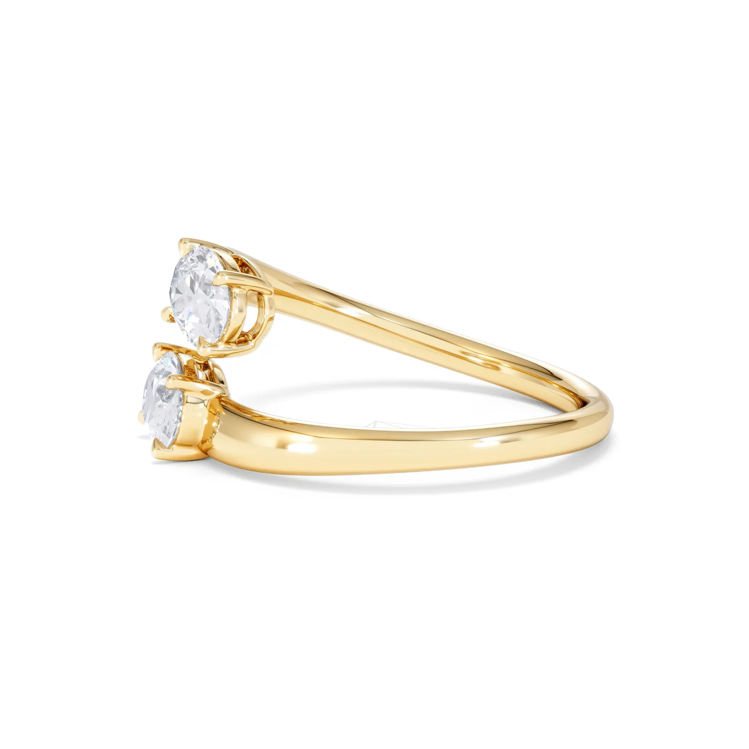 Affinity 0.80ct Oval Cut Lab Diamond 2 Stone Ring in 18K Yellow Gold - Image 73