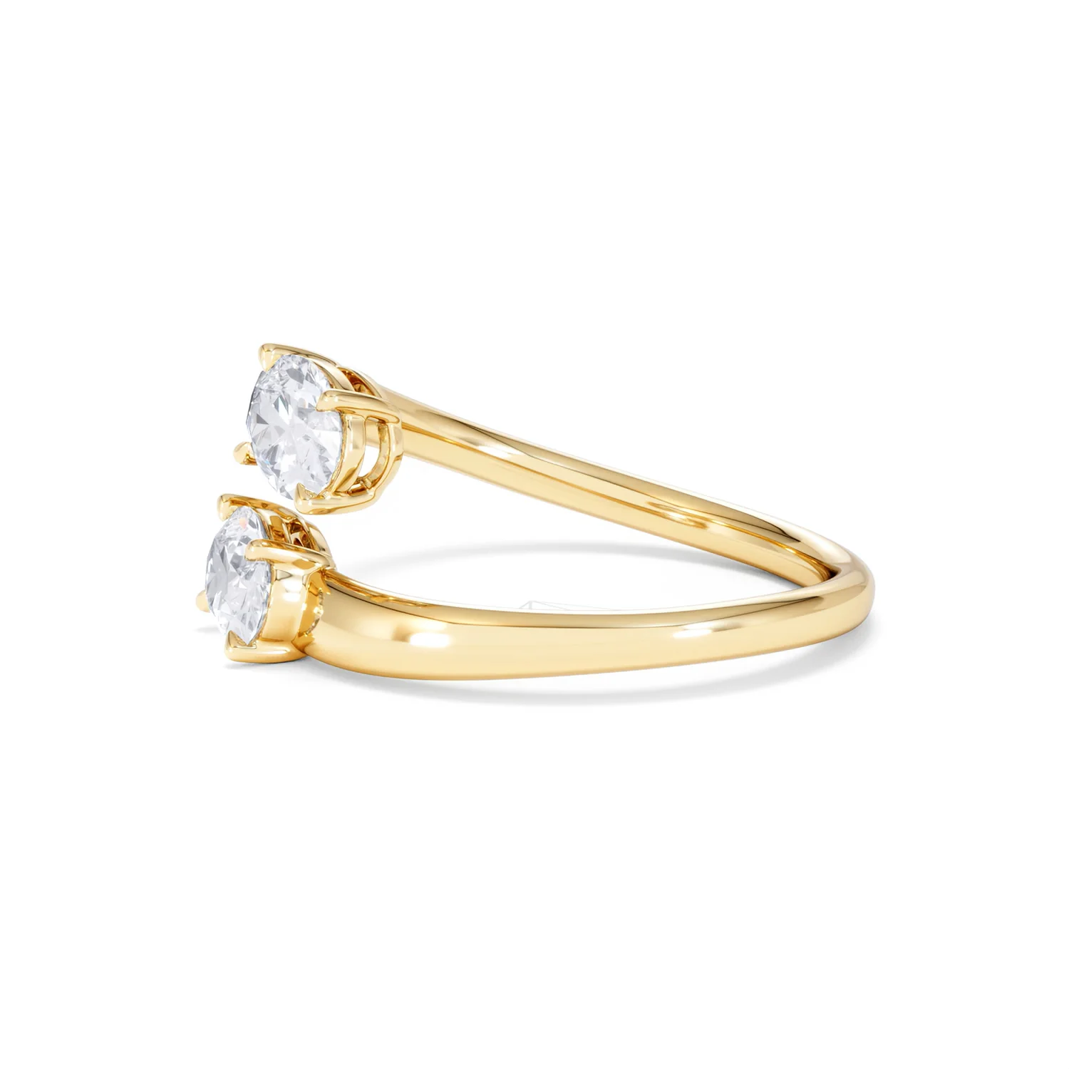 Affinity 0.80ct Oval Cut Lab Diamond 2 Stone Ring in 18K Yellow Gold - Image 74