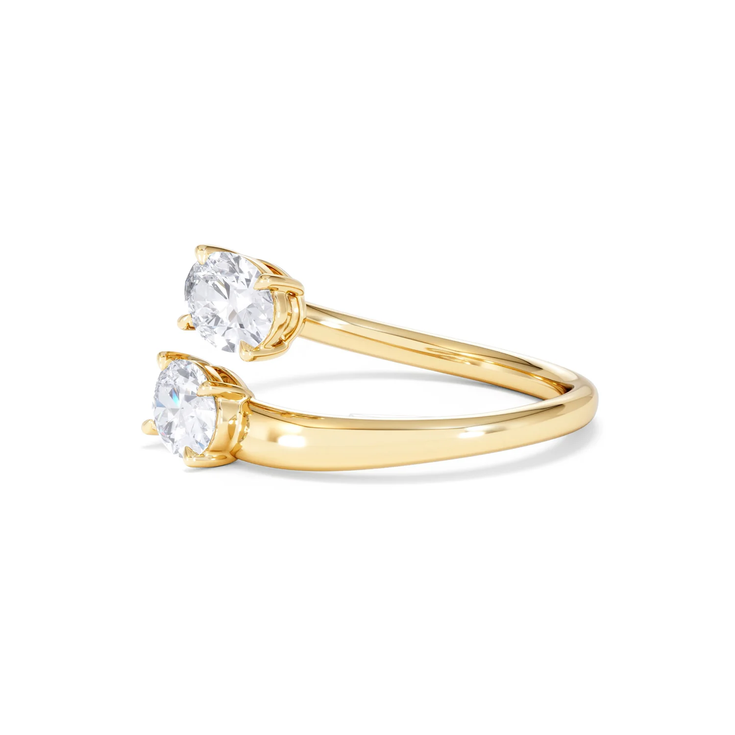 Affinity 0.80ct Oval Cut Lab Diamond 2 Stone Ring in 18K Yellow Gold - Image 77