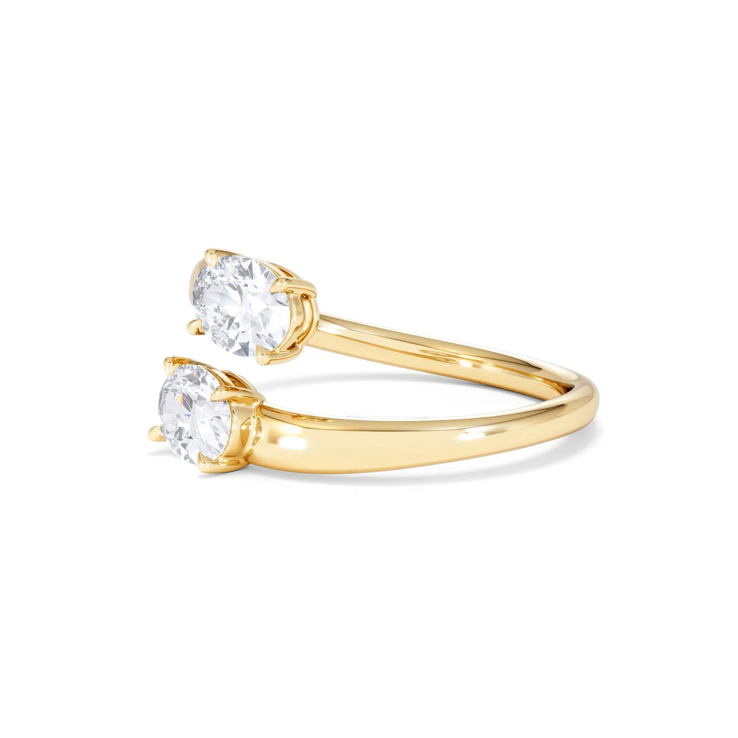 Affinity 0.80ct Oval Cut Lab Diamond 2 Stone Ring in 18K Yellow Gold - Image 78