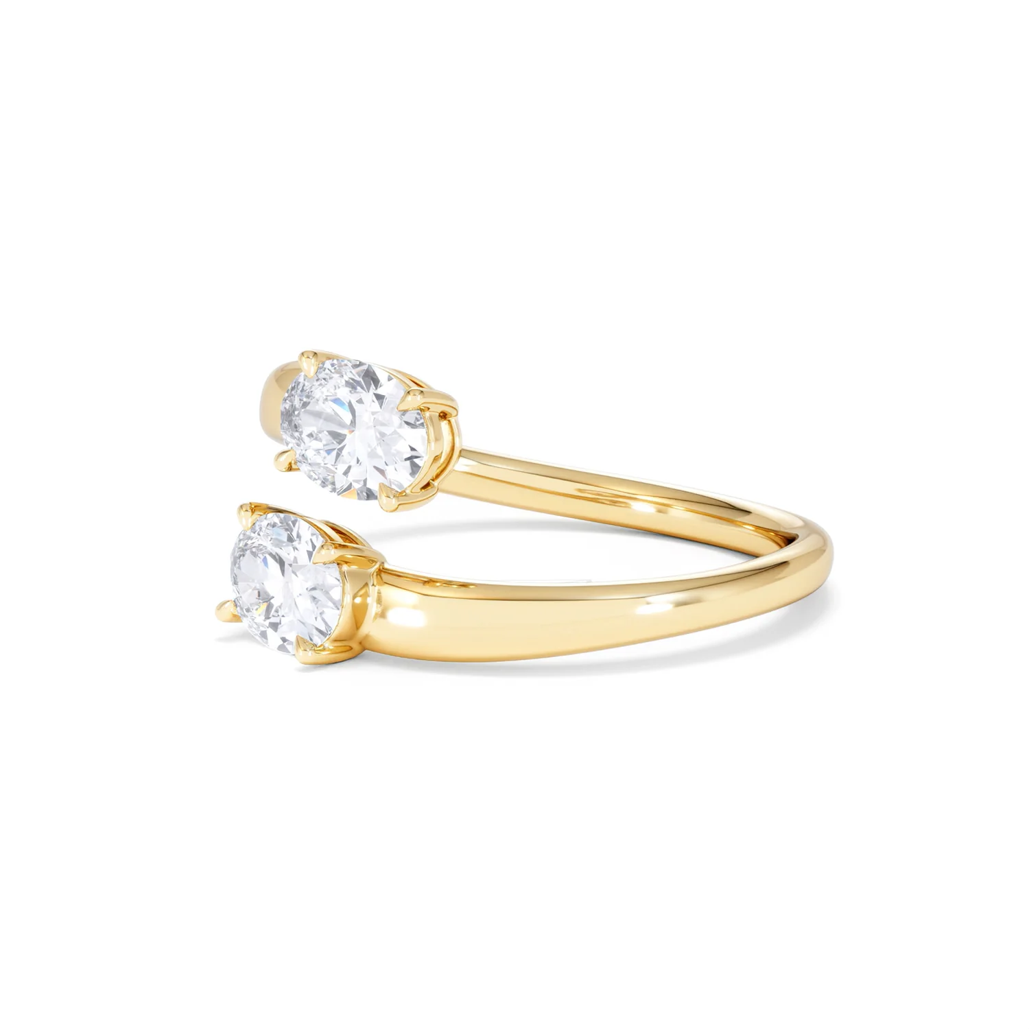 Affinity 0.80ct Oval Cut Lab Diamond 2 Stone Ring in 18K Yellow Gold - Image 79