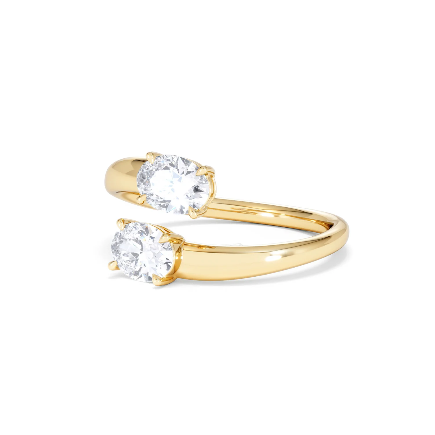 Affinity 0.80ct Oval Cut Lab Diamond 2 Stone Ring in 18K Yellow Gold - Image 82