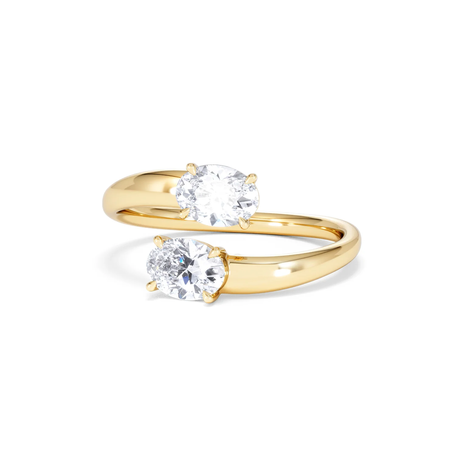 Affinity 0.80ct Oval Cut Lab Diamond 2 Stone Ring in 18K Yellow Gold - Image 86